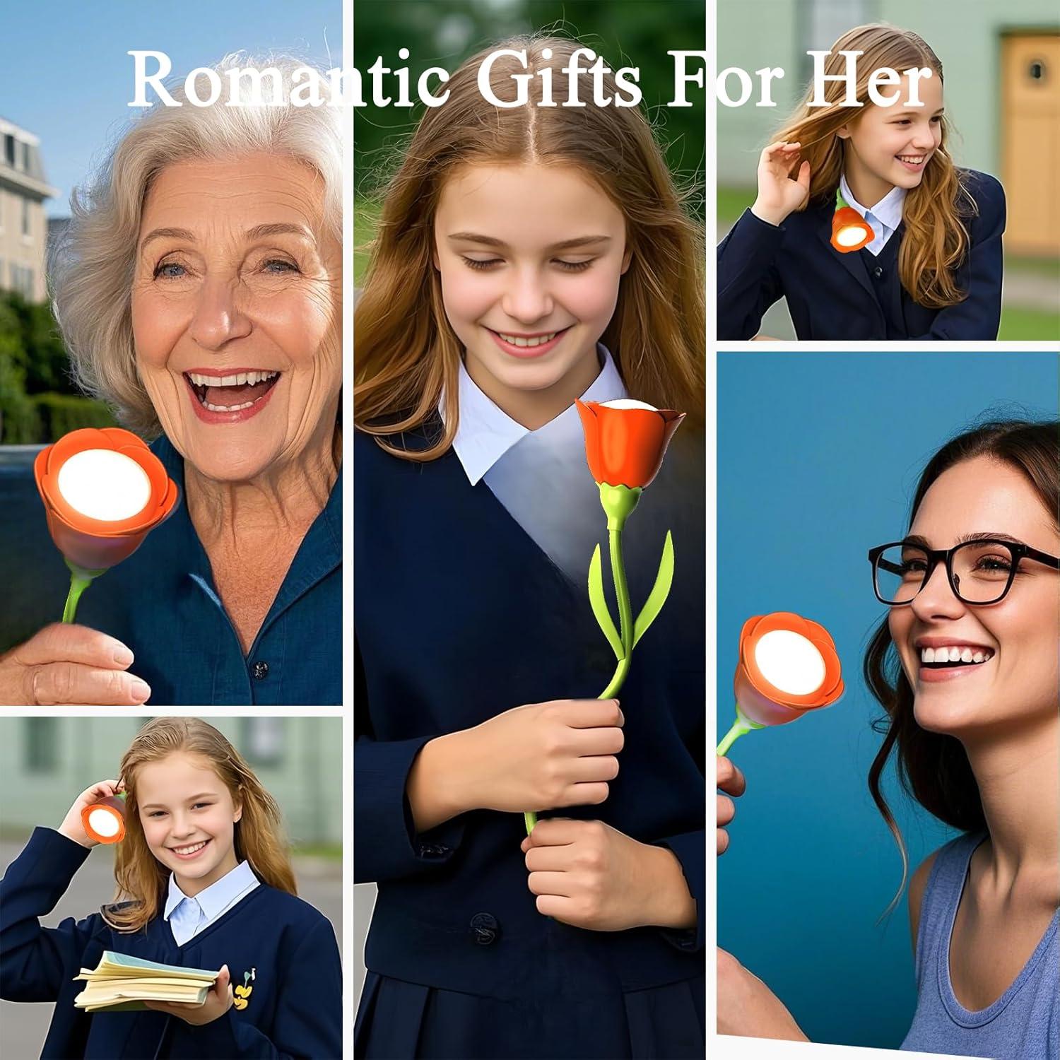 Luz de Libro Recargable Osuke con Jarrón Naranja y 3 Temperaturas