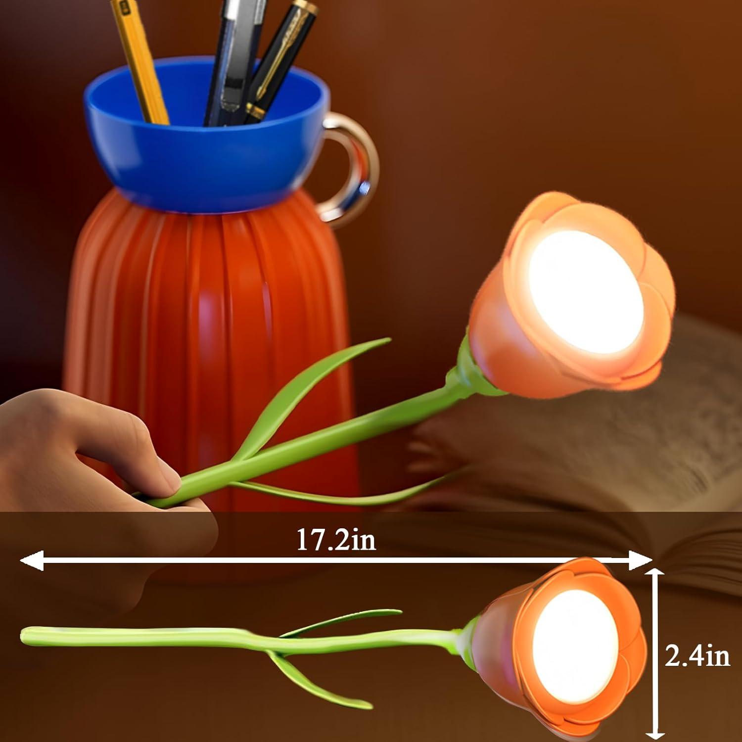 Luz de Libro Recargable Osuke con Jarrón Naranja y 3 Temperaturas
