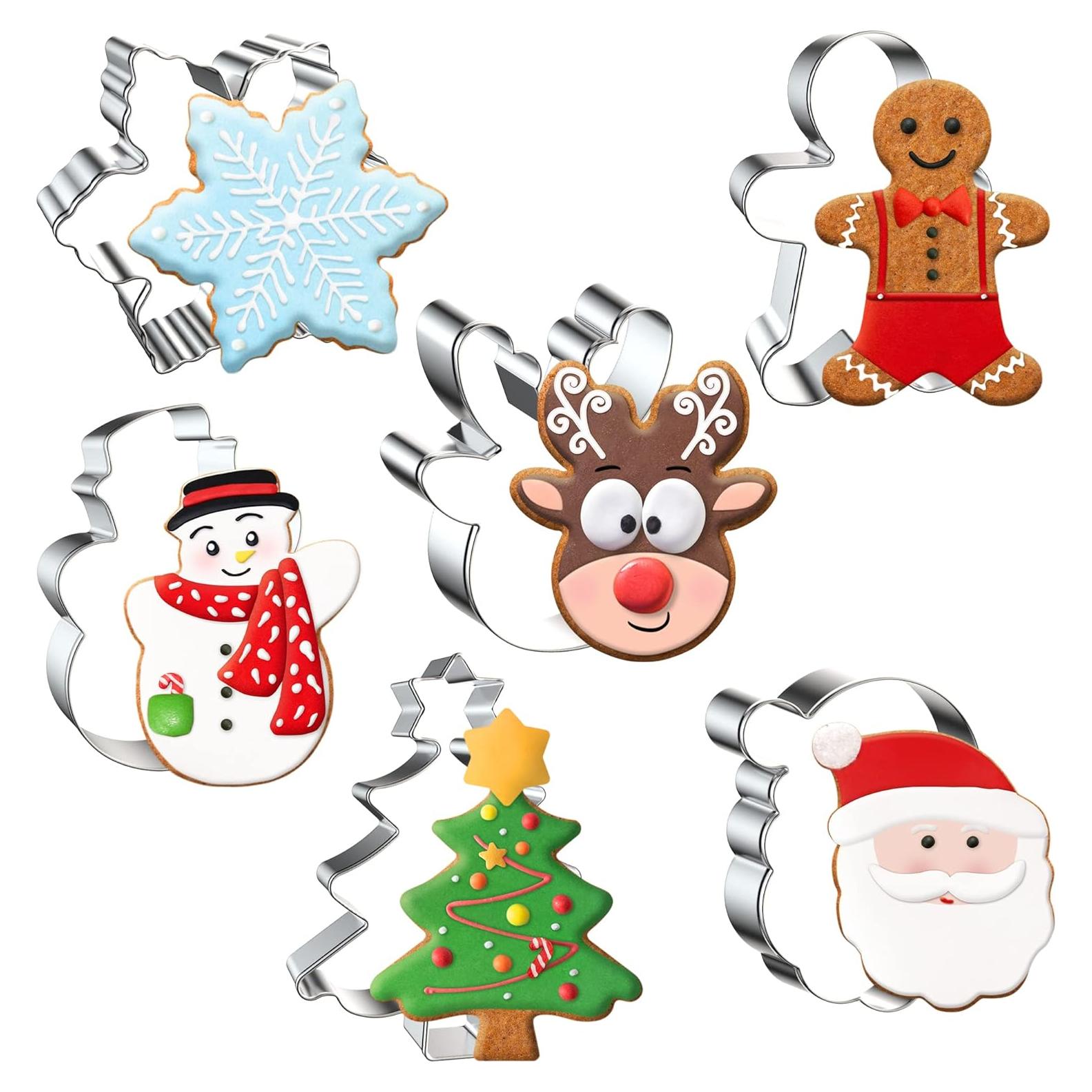 Juego de Cortadores de Galletas de Navidad FUSOTO 6 Piezas 7.62 cm