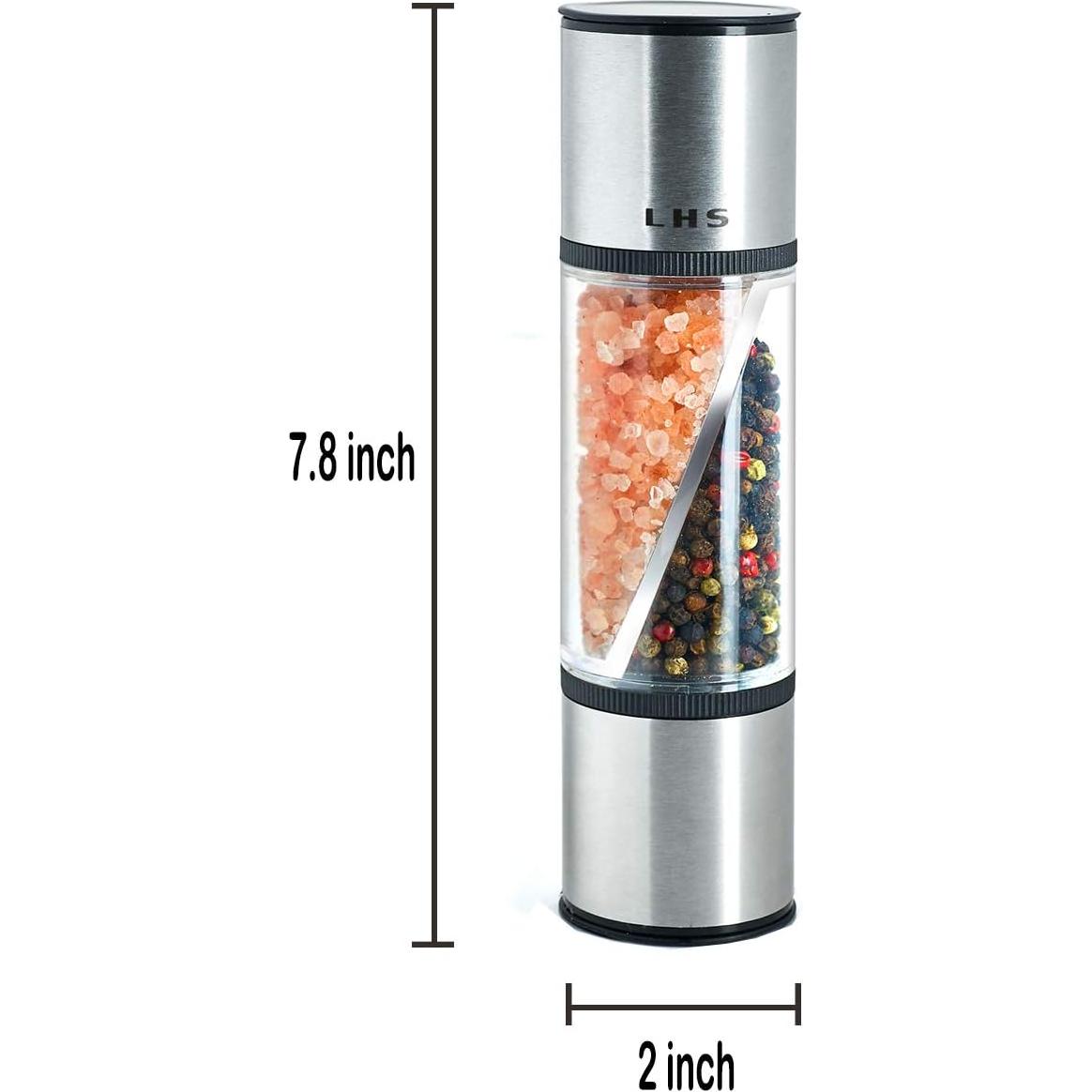 Molinillo 2 en 1 LHS Sal y Pimienta Manual Ajustable Negro