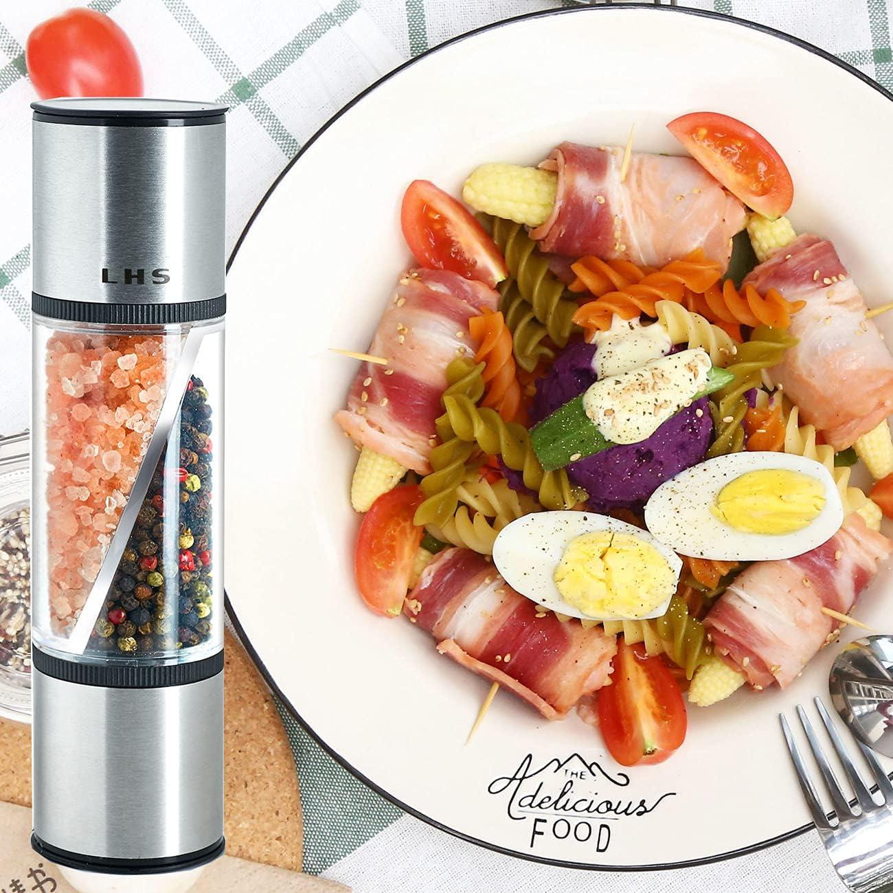 Molinillo 2 en 1 LHS Sal y Pimienta Manual Ajustable Negro