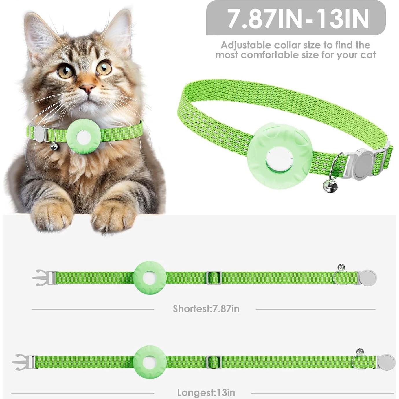 Rastreador GPS para Gatos ZFSJTAG, Collar Verde, Sin Cuota Mensual