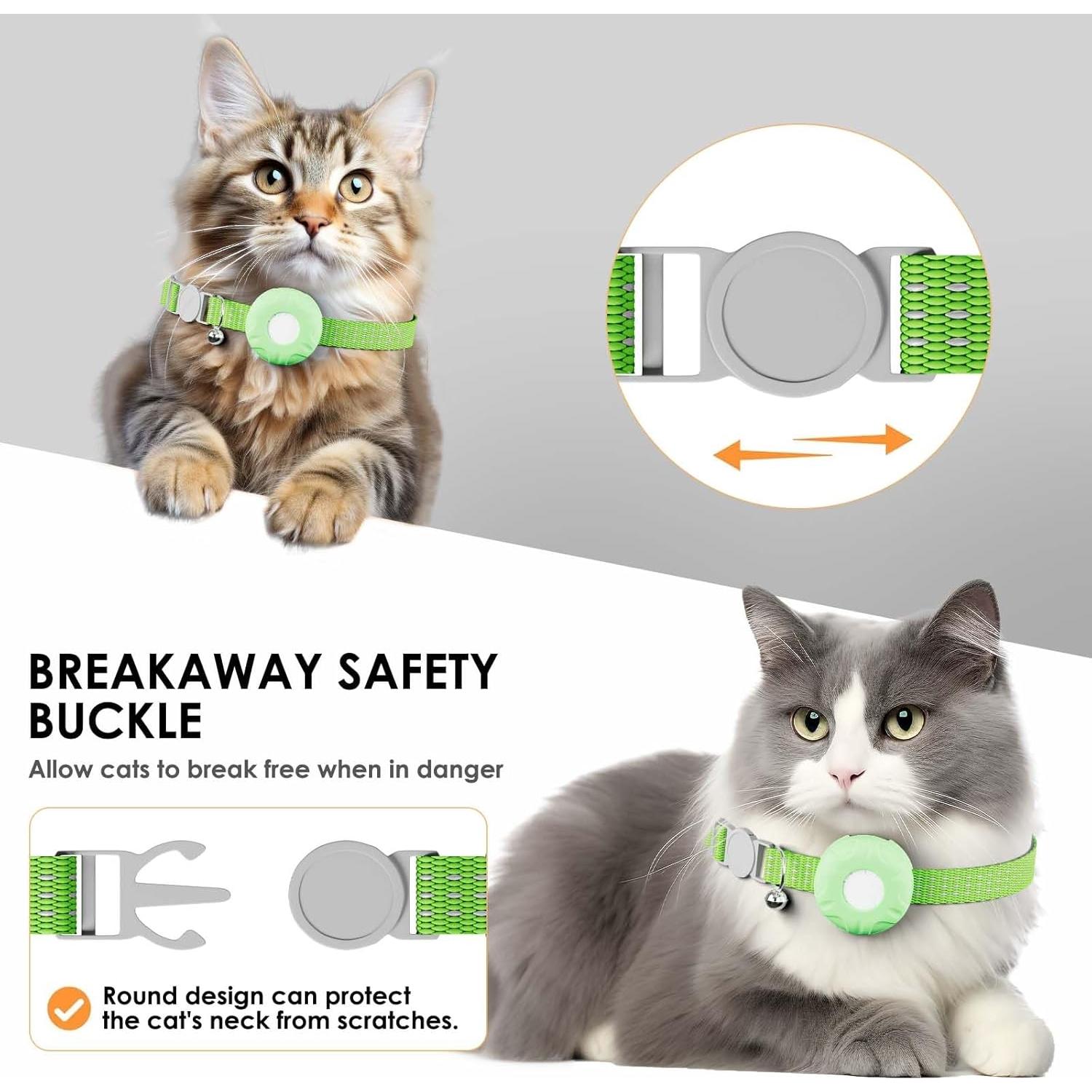 Rastreador GPS para Gatos ZFSJTAG, Collar Verde, Sin Cuota Mensual