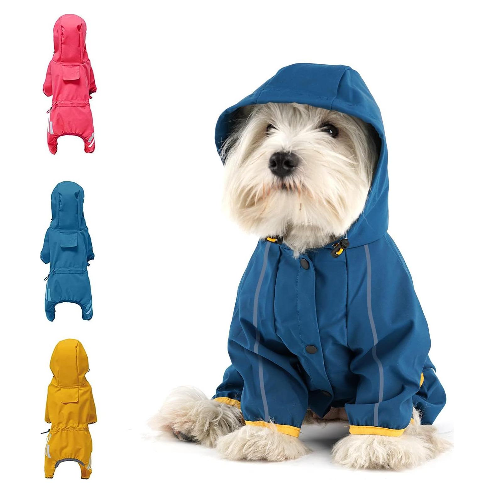 Impermeable para Perros Mabawa Azul XS con Capucha y Reflectante