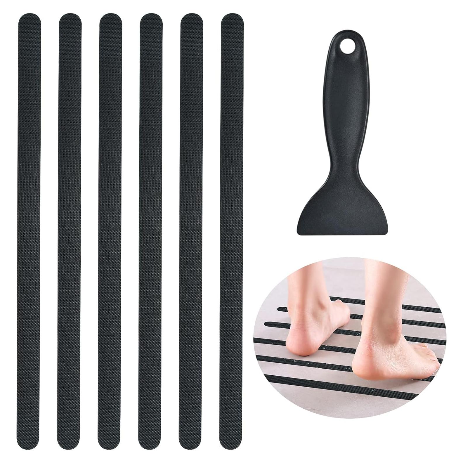 Calcomanías Antideslizantes Supkiir 24 PCS 38x2 cm Negro