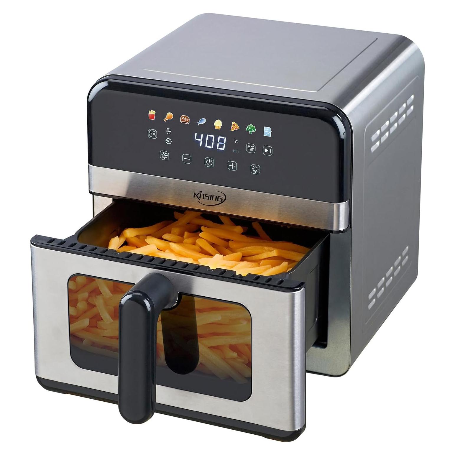 Freidora de Aire KINSING 7.5L Acero Inoxidable 8-en-1