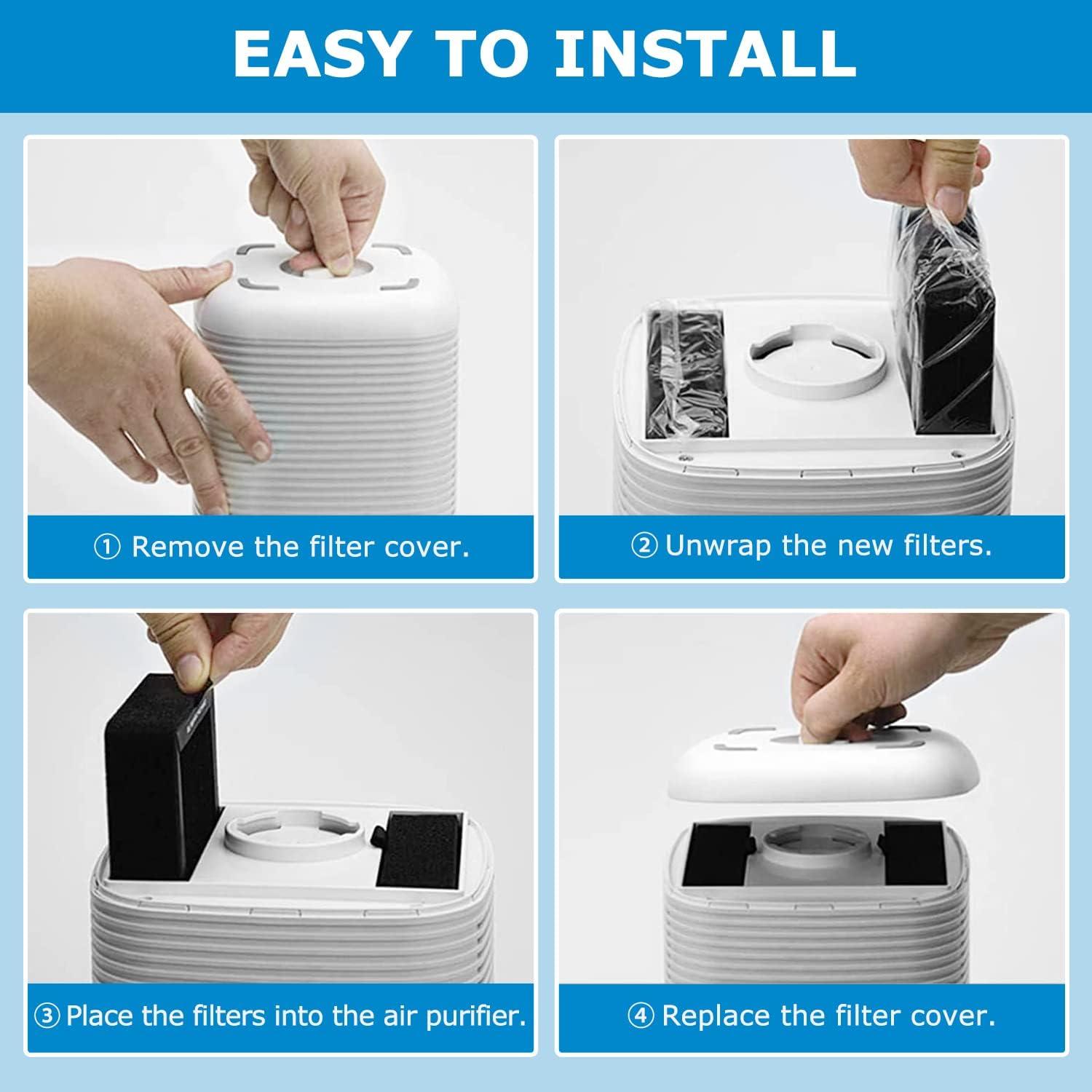 Paquete de 4 filtros H13 True HEPA iSingo para LEVOIT LV-H128