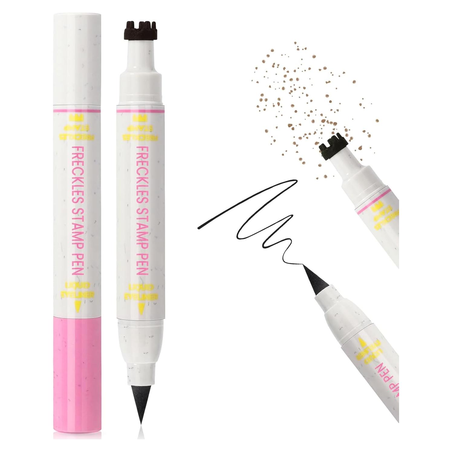 Bolígrafo Delineador de Pecas 2 en 1 Marrón Oscuro Impermeable