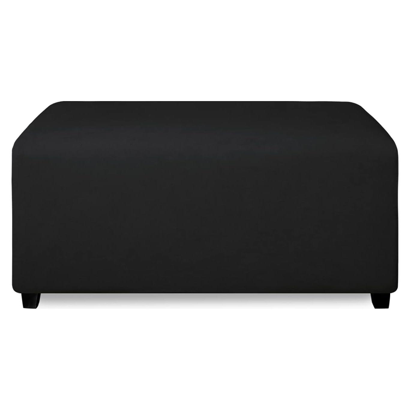 Funda de Ottoman PureFit Rectangular Pequeña Negra Antideslizante