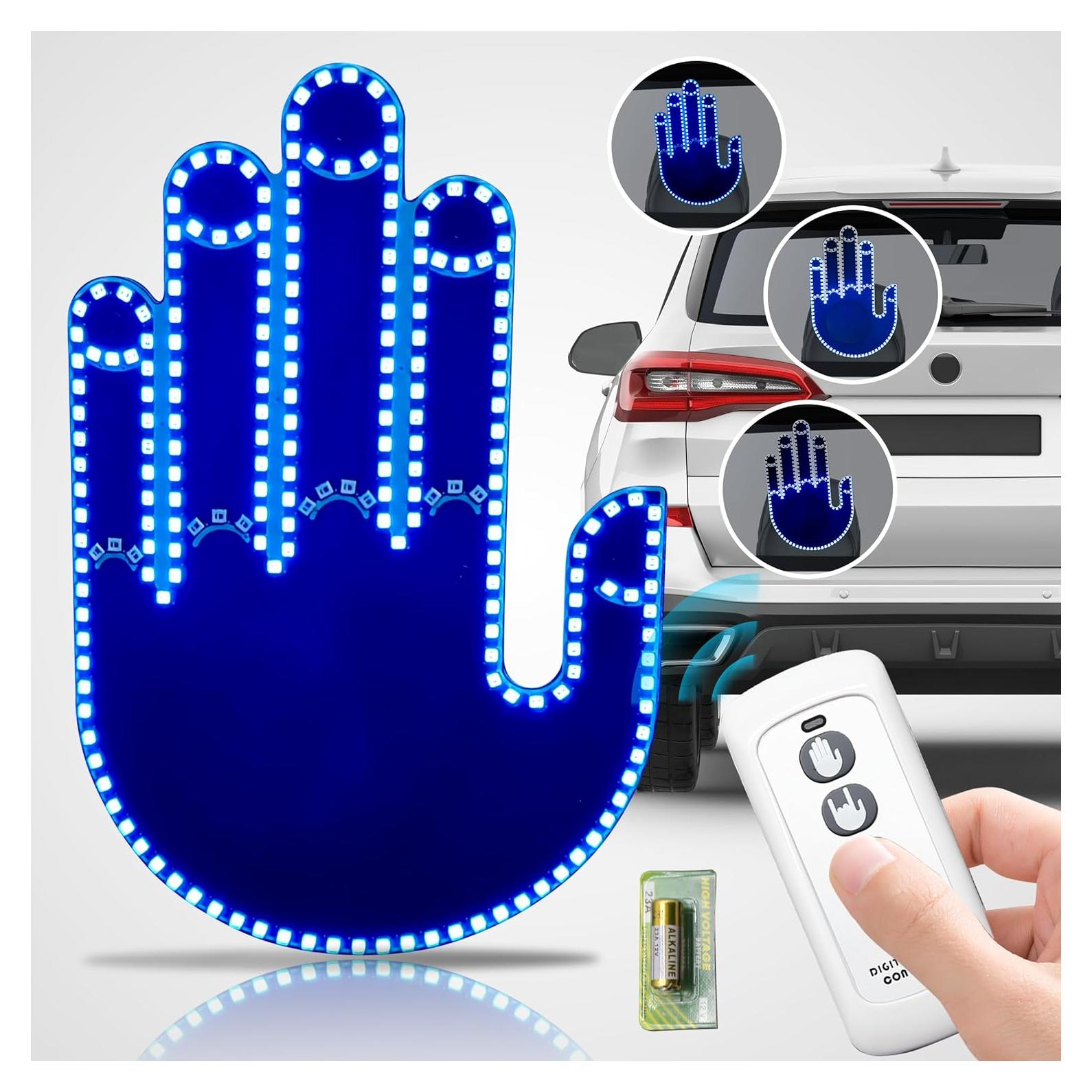 Luz de Mano LED Qeeanmo Dedo de Gesto para Auto Azul