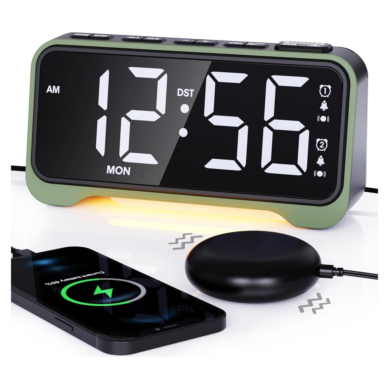 Reloj Despertador Vibrante ROCAM 7.5" Digital Verde