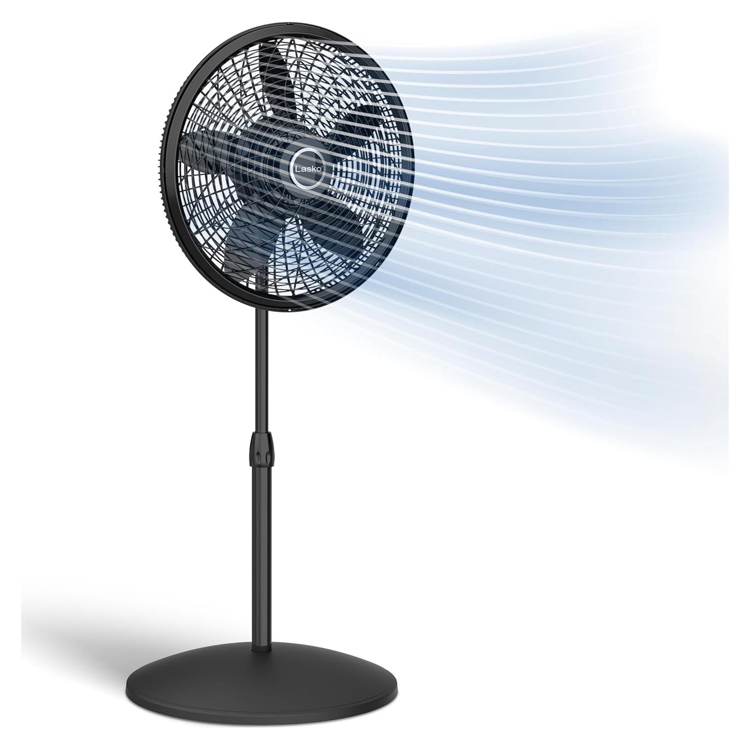 Ventilador de Pedestal Lasko 1827 Oscilante 3 Velocidades 45.72 cm Negro