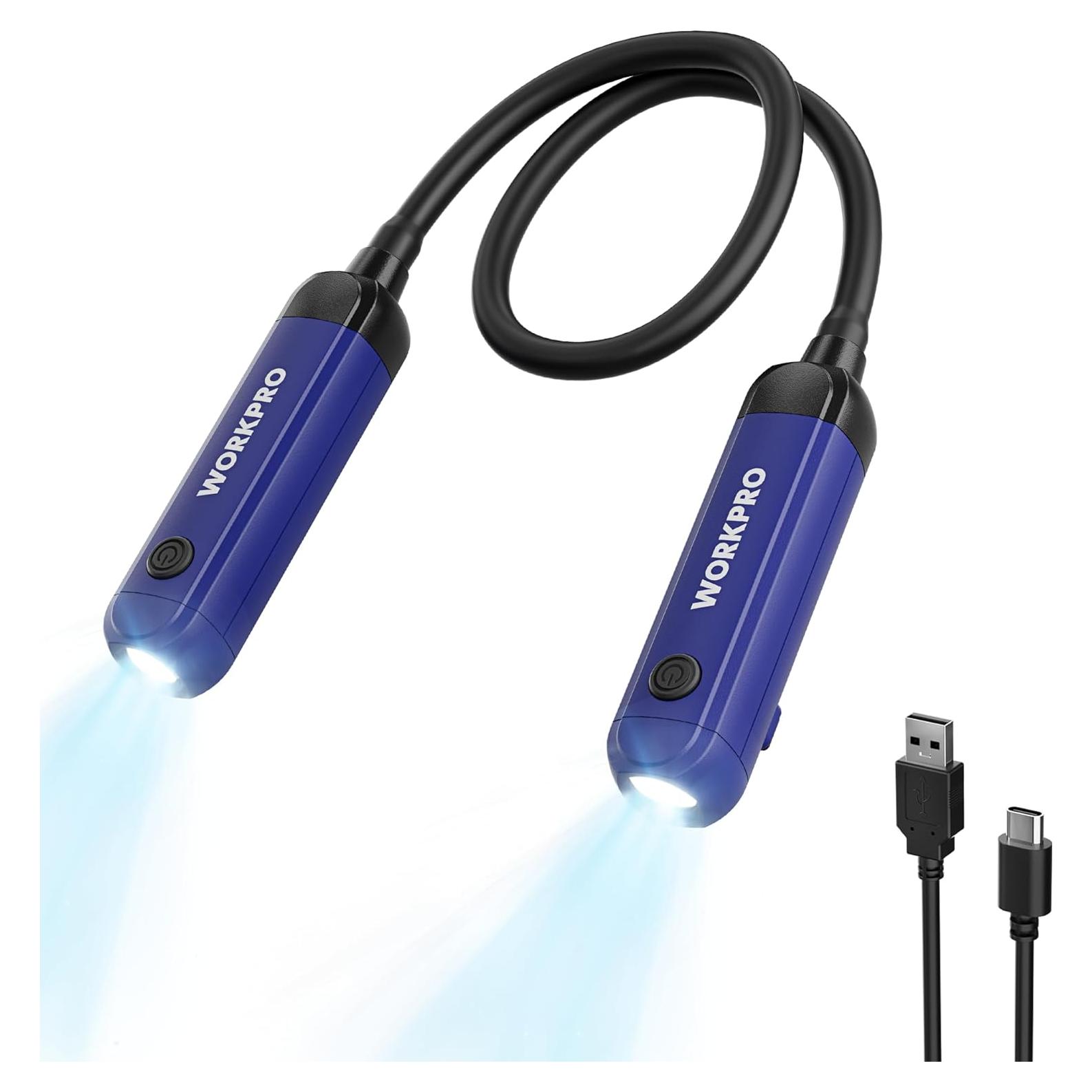 Luz de Cuello Recargable WORKPRO 300 Lúmenes 3 Niveles