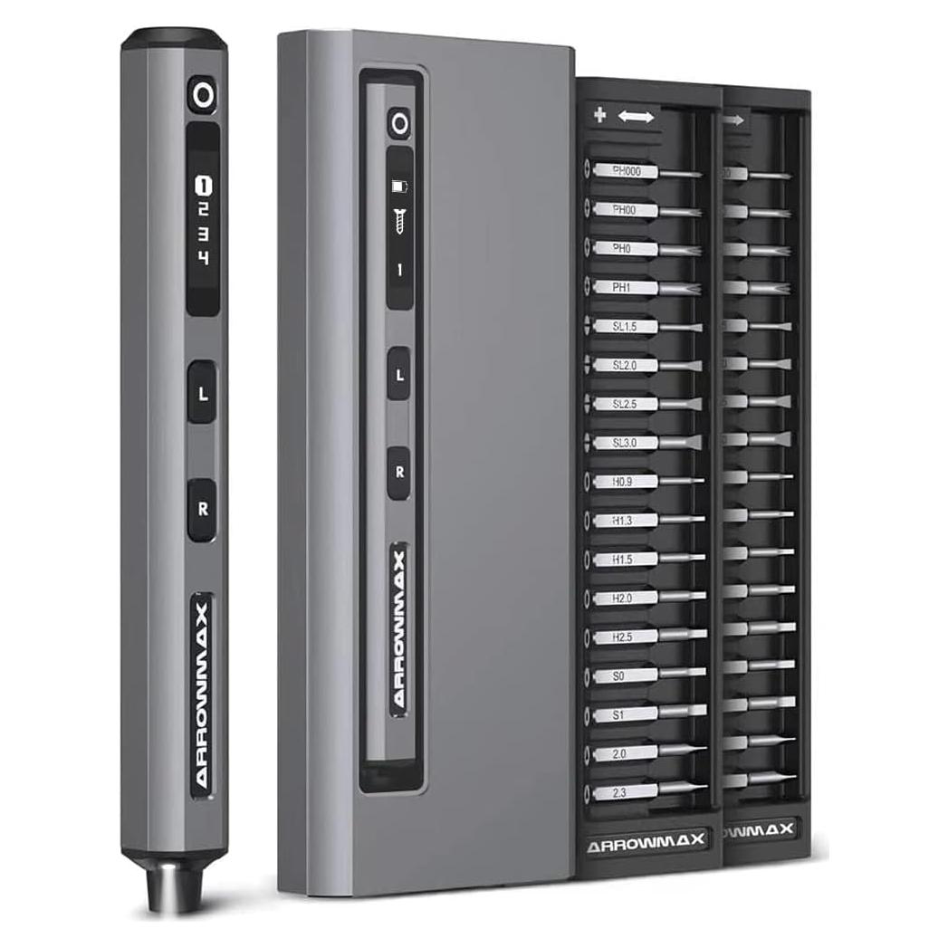 Destornillador Eléctrico AM ARROWMAX SES Gris 34 Puntas 200 RPM