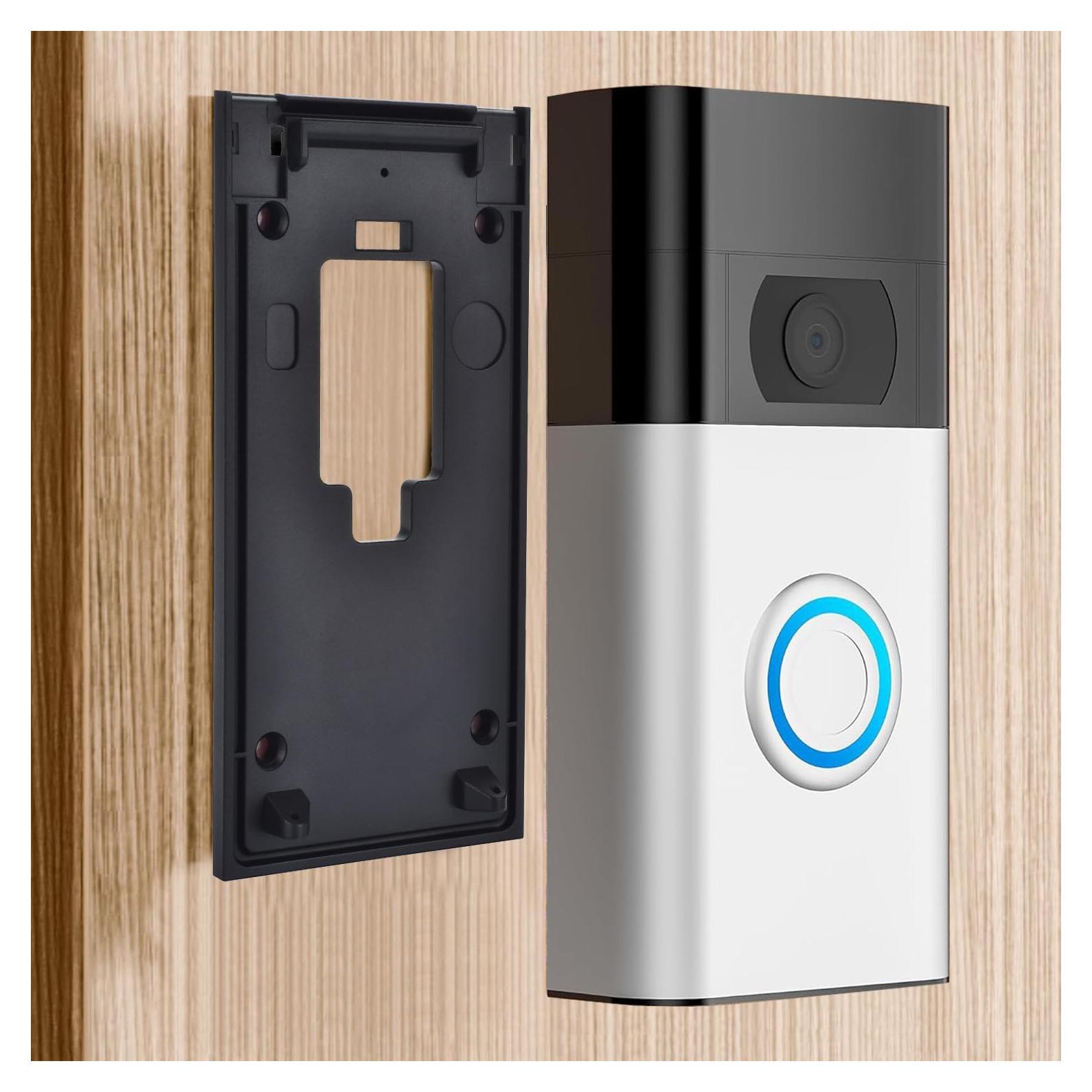 Soporte Adhesivo Sin Perforación Ring 2da Generación Negro