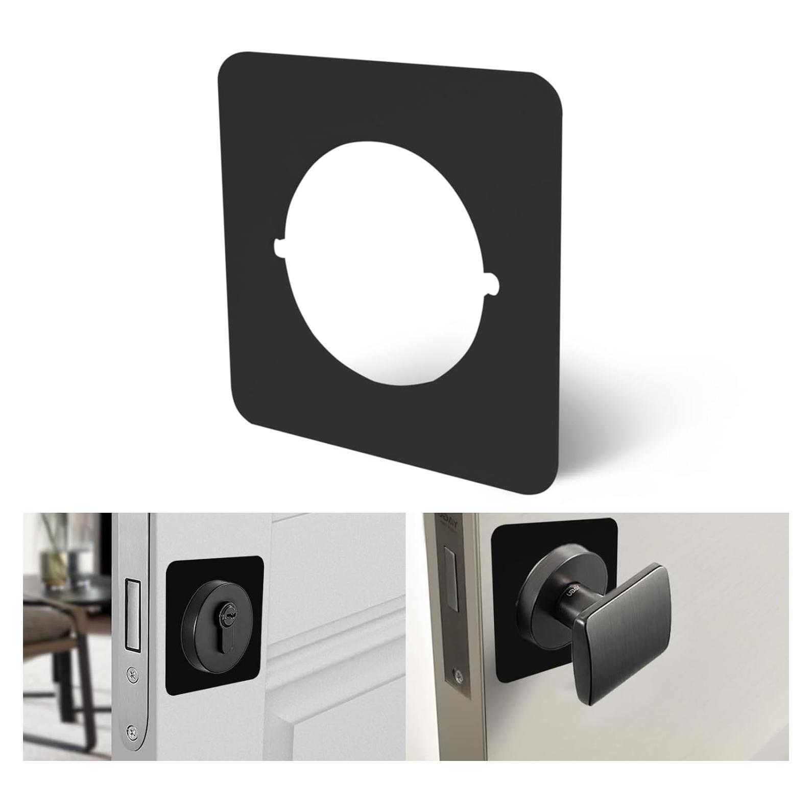 Placa de Cubierta de Cerrojo Rose-cha 2 Pcs Acero 8.9x8.9 cm