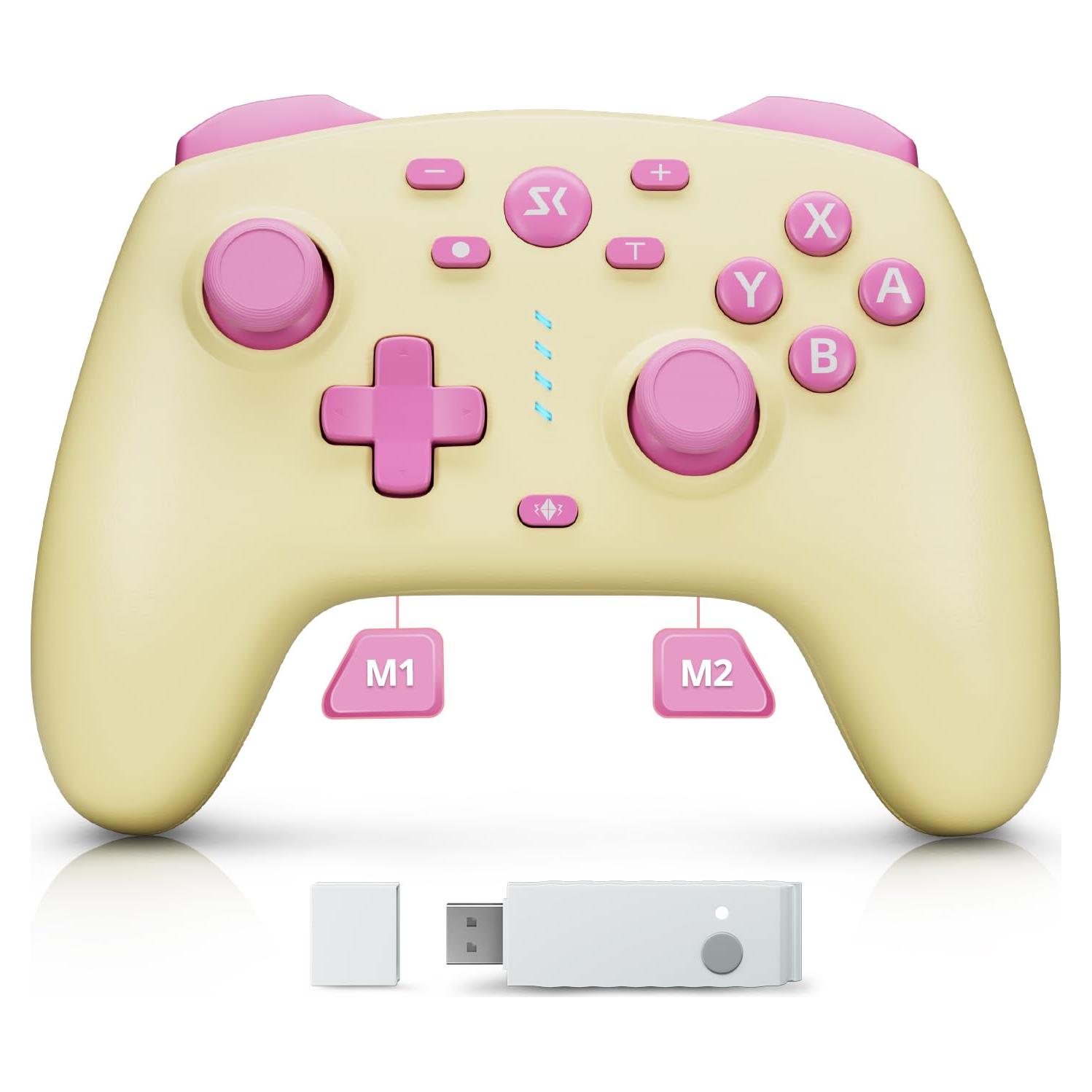 Controlador Inalámbrico CHENGDAO para Switch y PC Amarillo