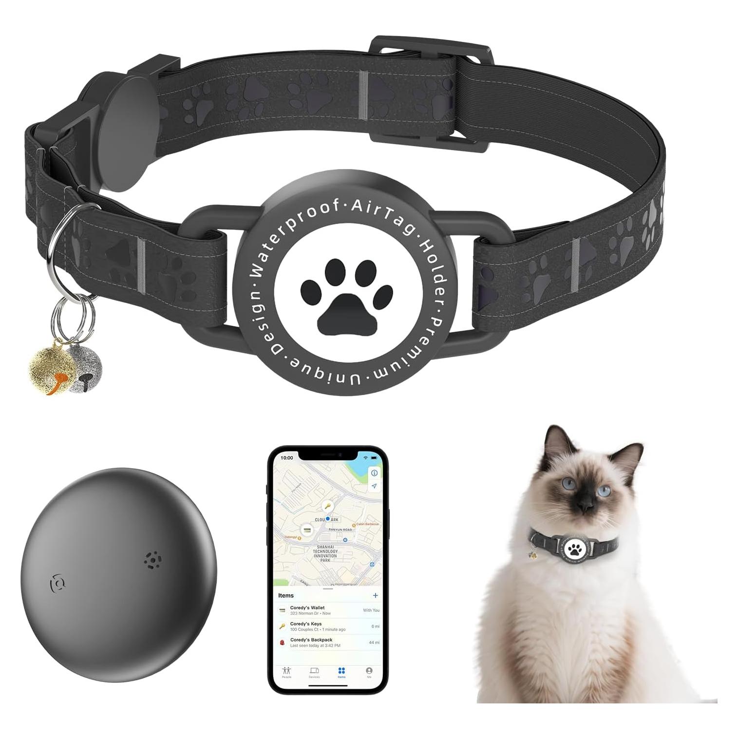 Rastreador GPS para Gatos Zowpet Negro Impermeable