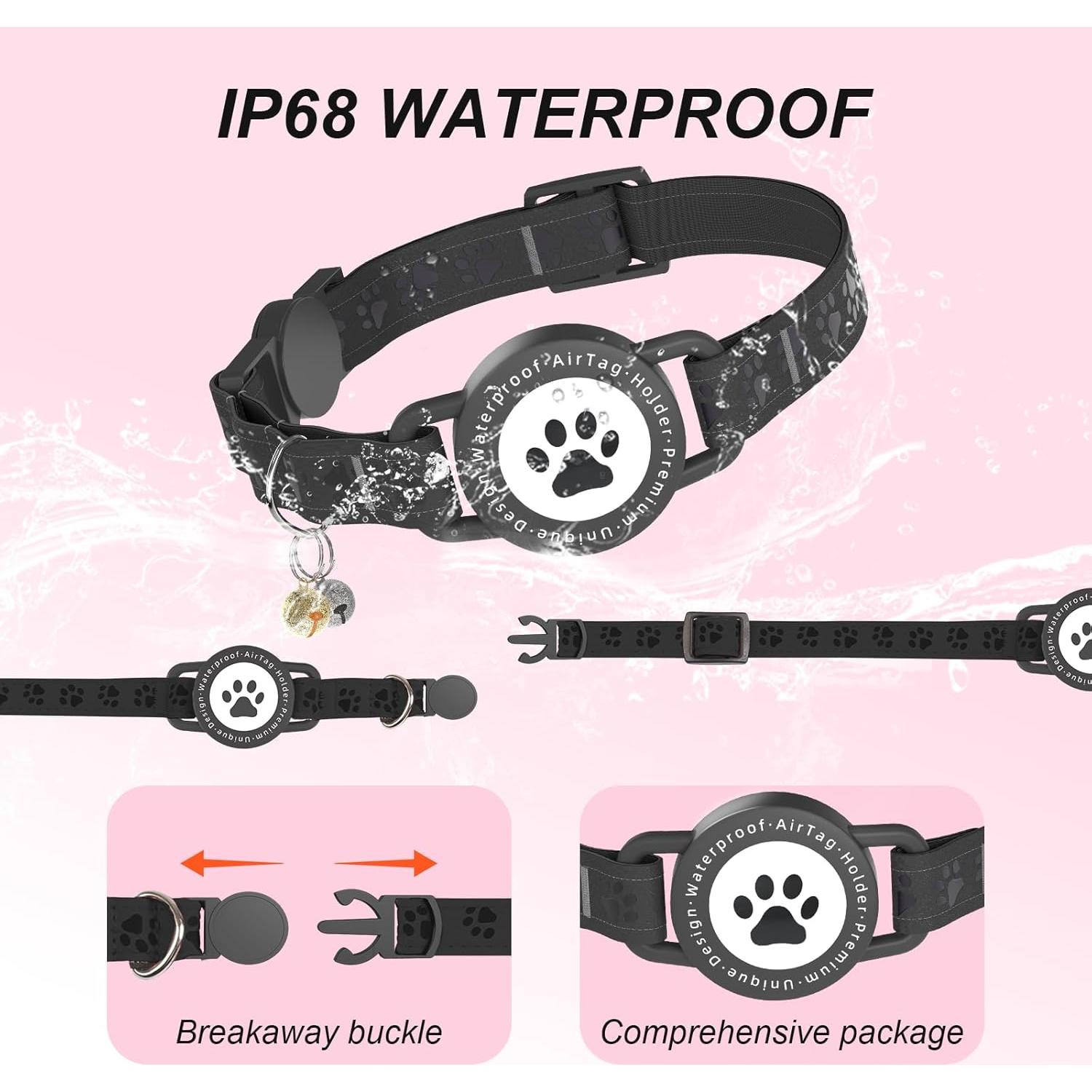 Rastreador GPS para Gatos Zowpet Negro Impermeable