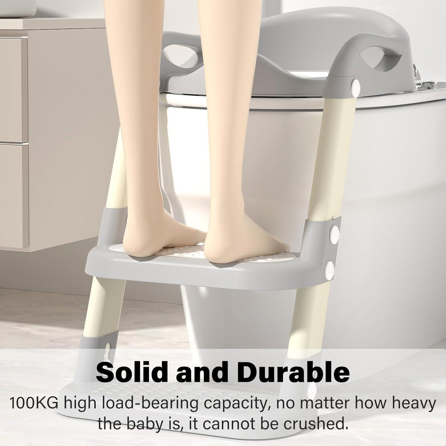 Asiento de Entrenamiento para Baño Kimitimi Gris Plegable Antideslizante