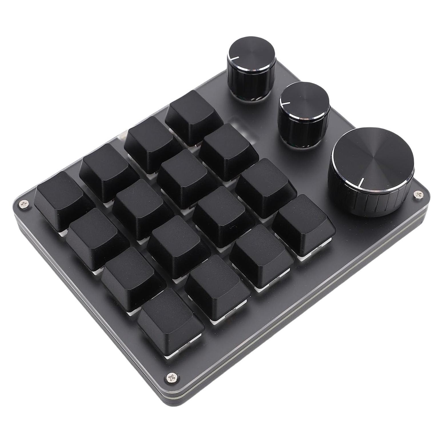 Teclado Mecánico Programable Wisoqu Mini 16 Teclas Negro