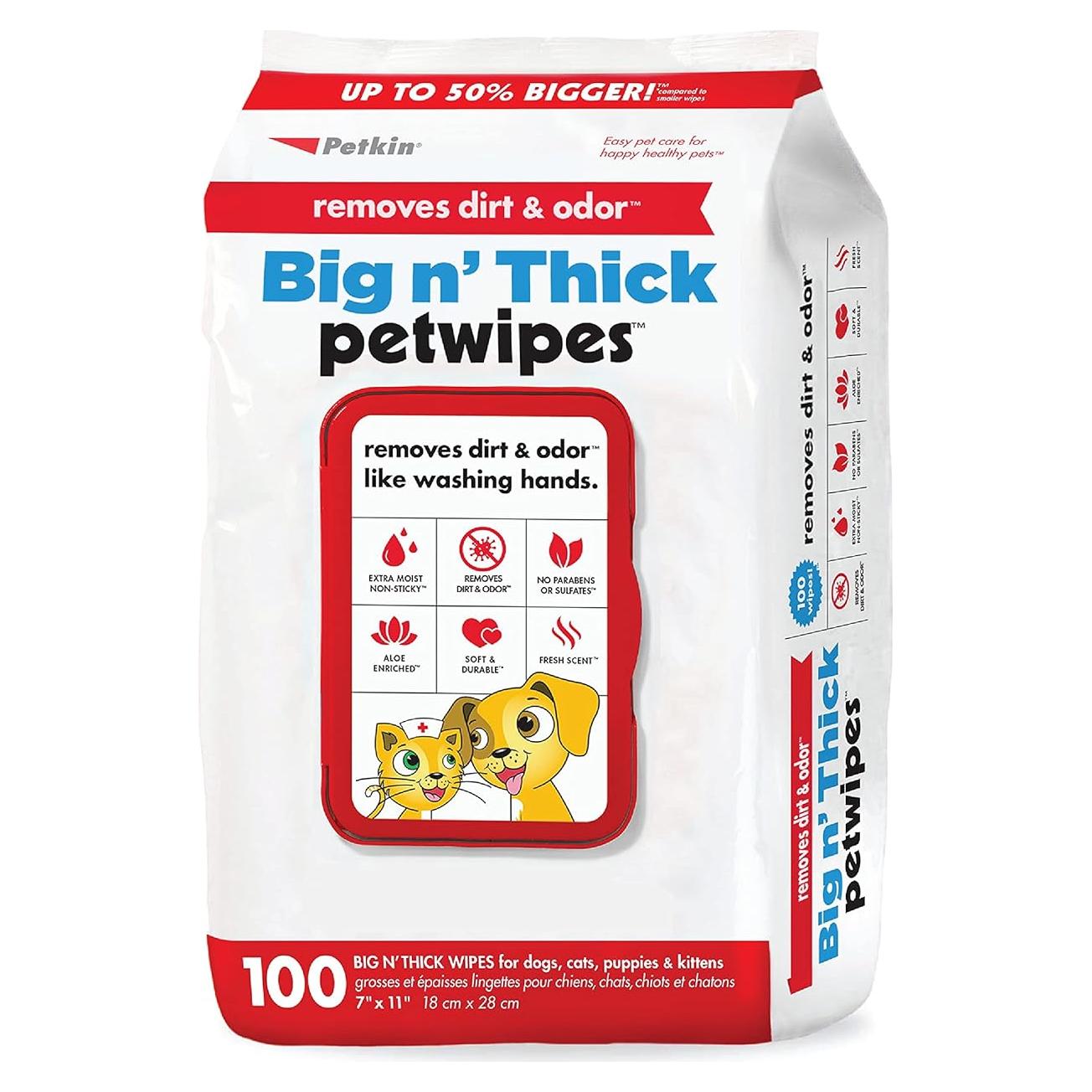 Toallitas para Mascotas Petkin 100 Unidades - Limpieza Suave