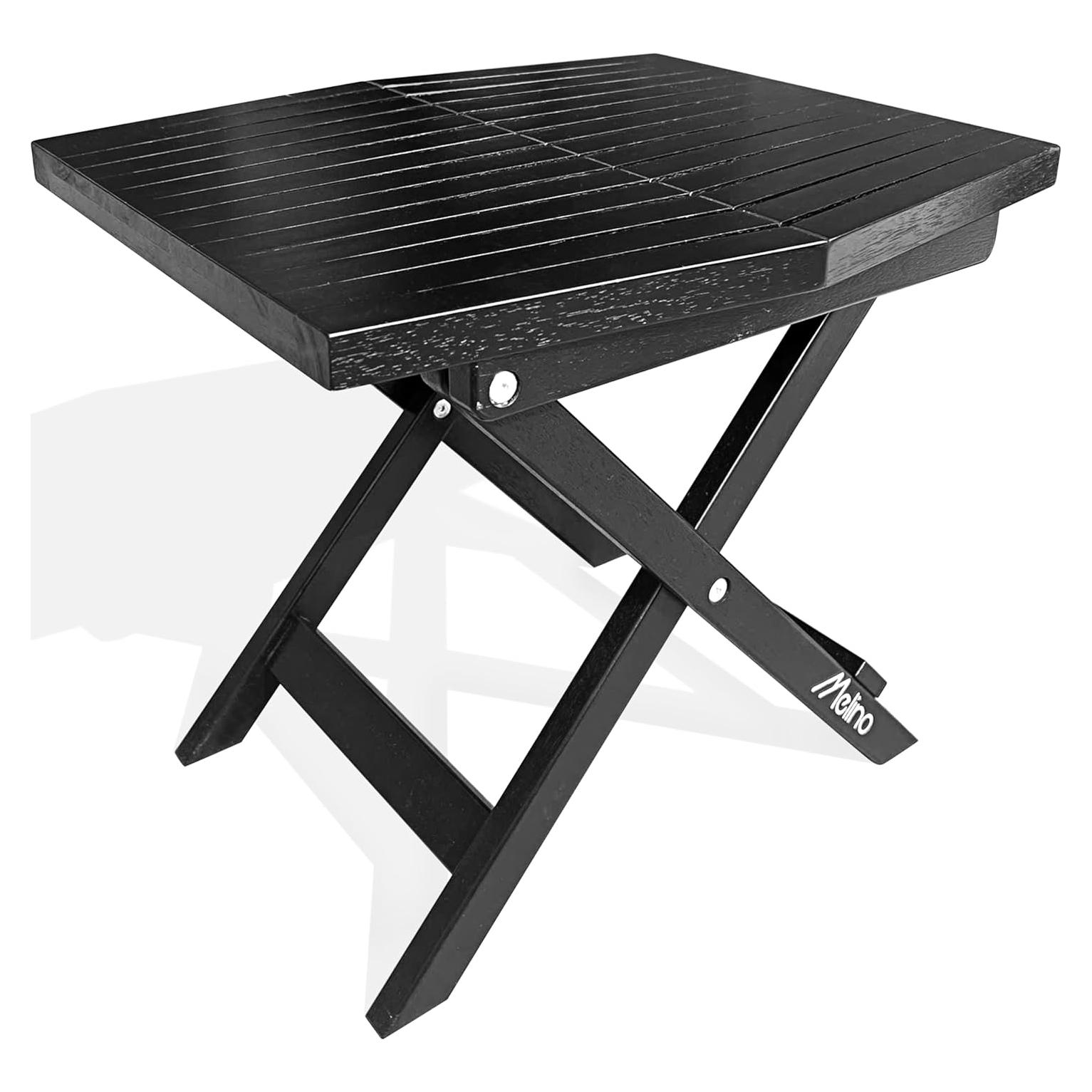 Mesa Plegable de Madera Melino - Acacia Negra - 40x45 cm