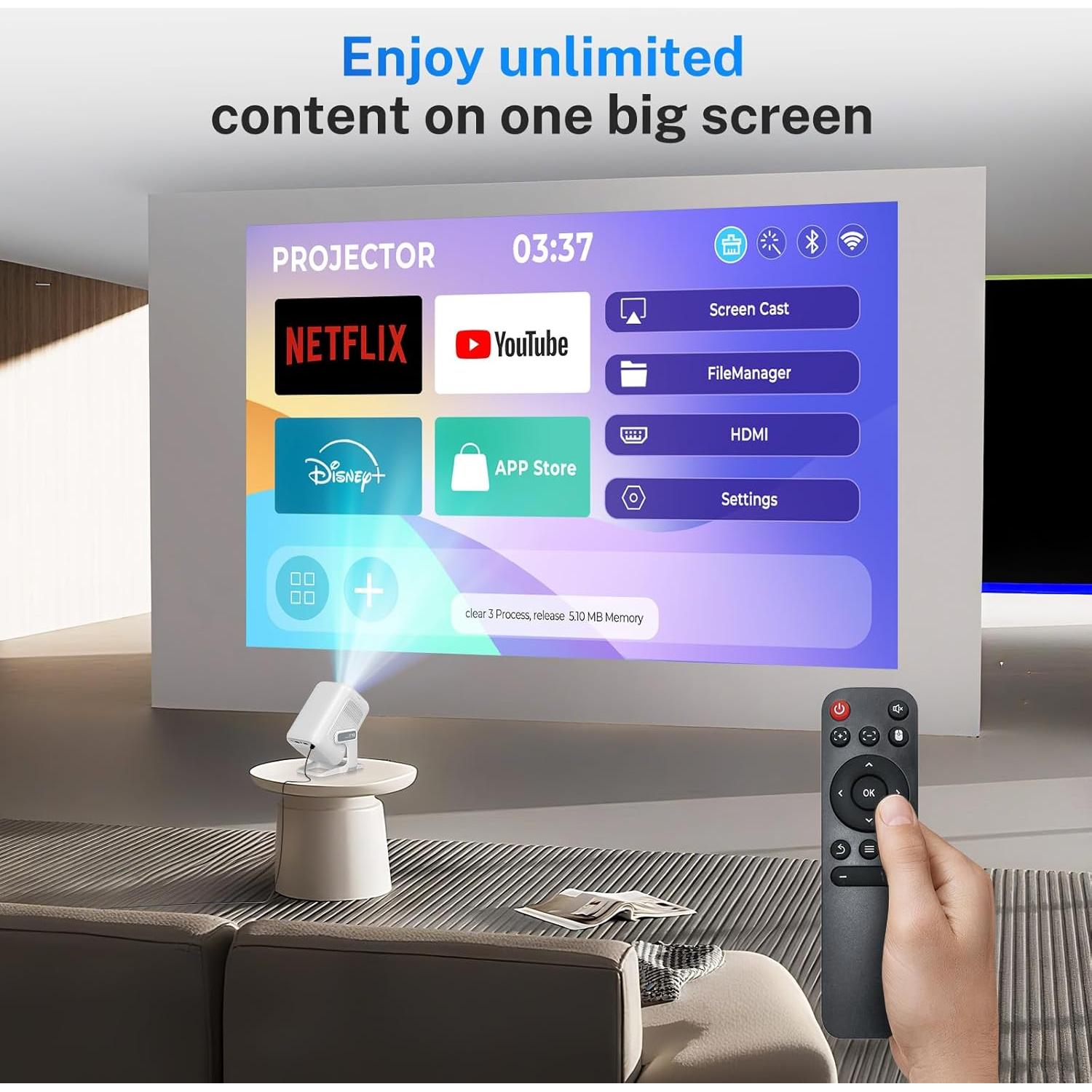 Proyector LYNCAST LumeCube 300 Nativo 1080P Soporte 4K WiFi 6