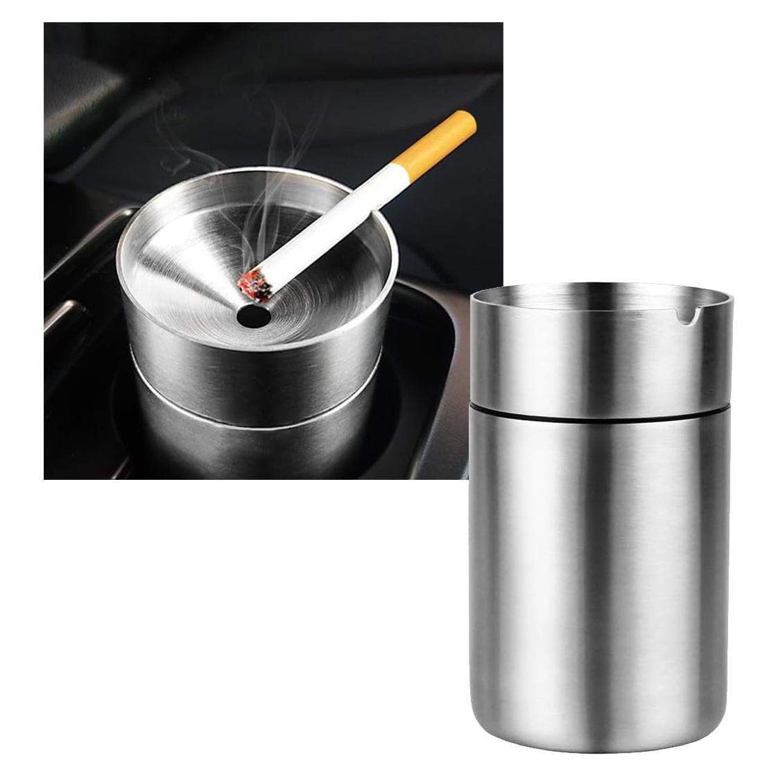 Cenicero de Acero Inoxidable Ohleats para Auto Grande