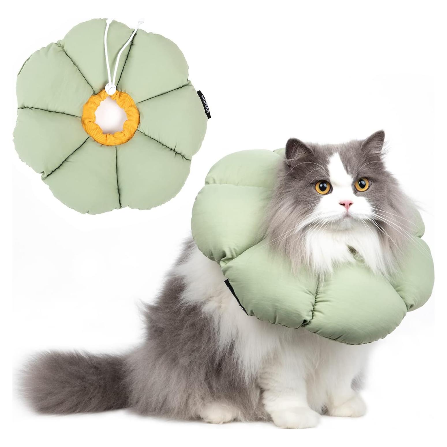 Collar Cono para Gato HiDREAM S Flor Verde Impermeable