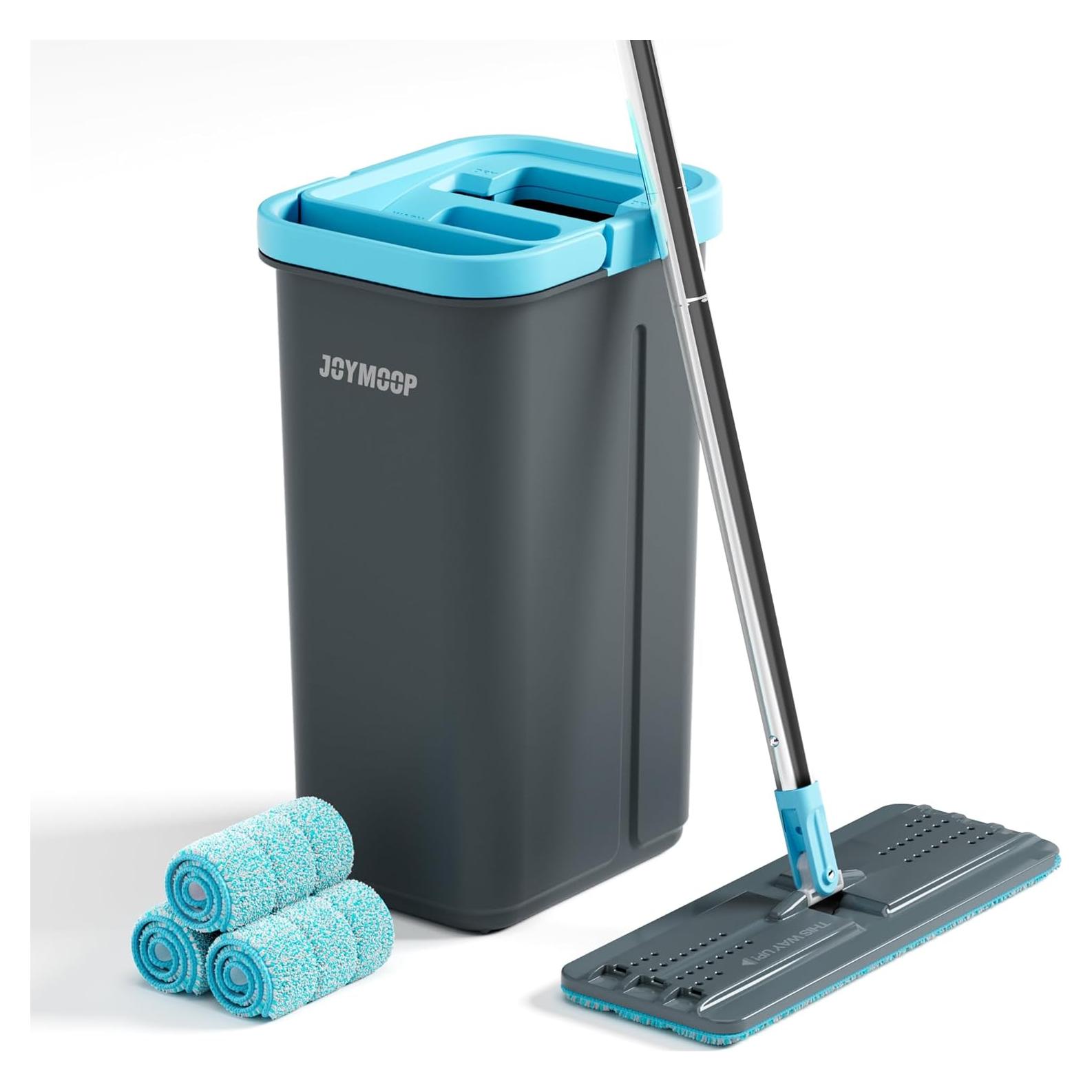 Juego de Mopa y Cubo JOYMOOP con Escurridor y 3 Paños Microfibra