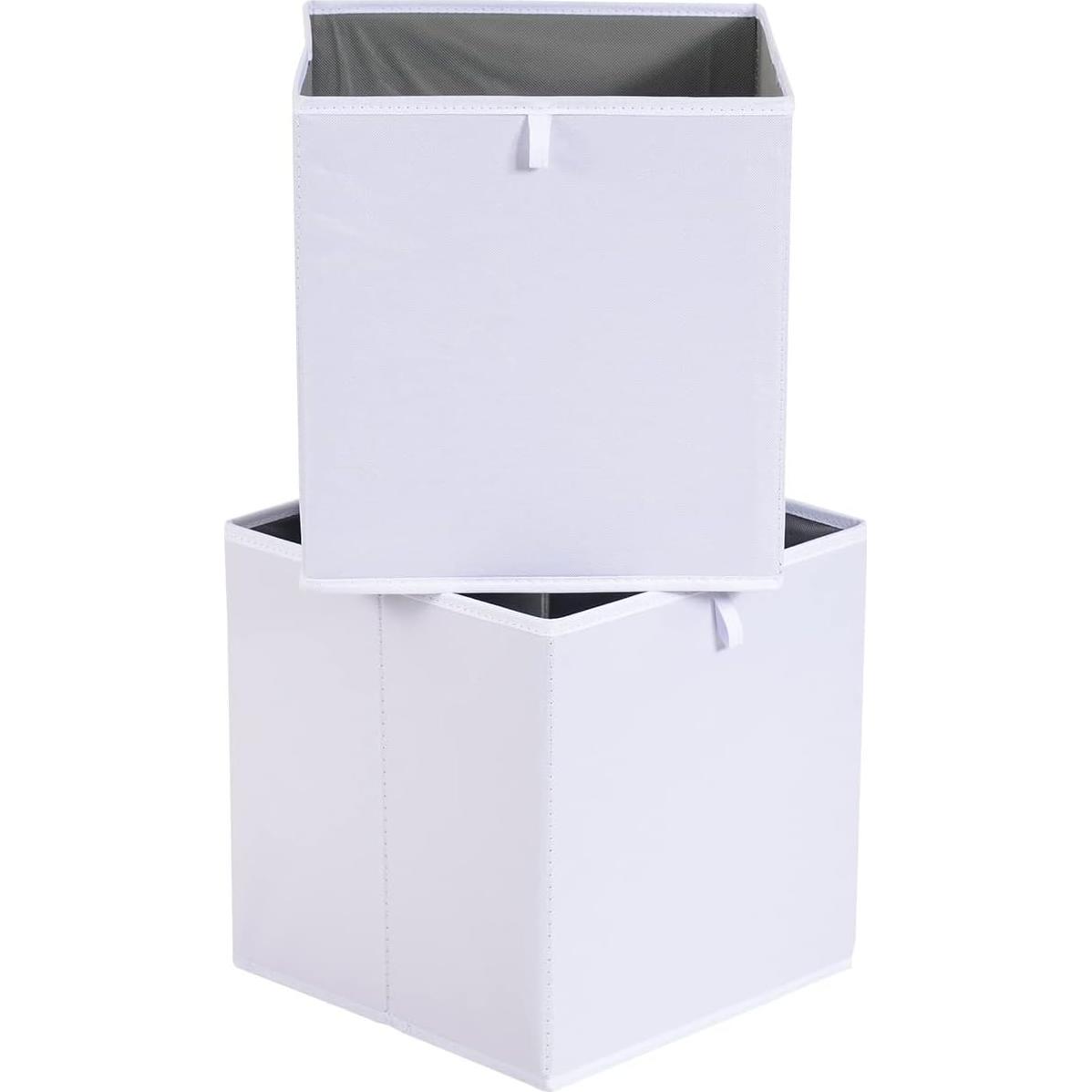 Cajas Organizadoras Plegables Amazon Basics, 6 Unidades, 26.7x26.7x27.9 cm, Blancas