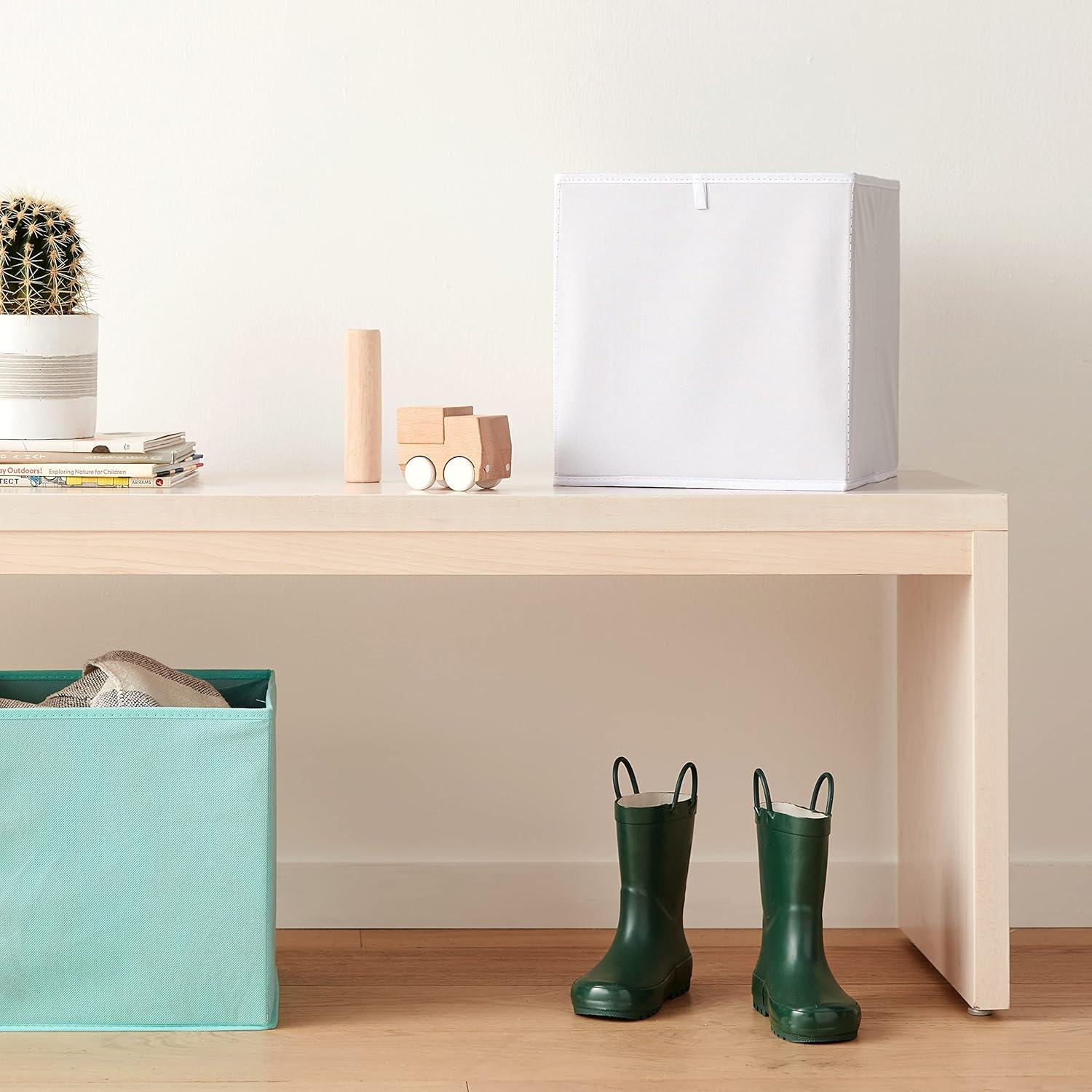 Cajas Organizadoras Plegables Amazon Basics, 6 Unidades, 26.7x26.7x27.9 cm, Blancas