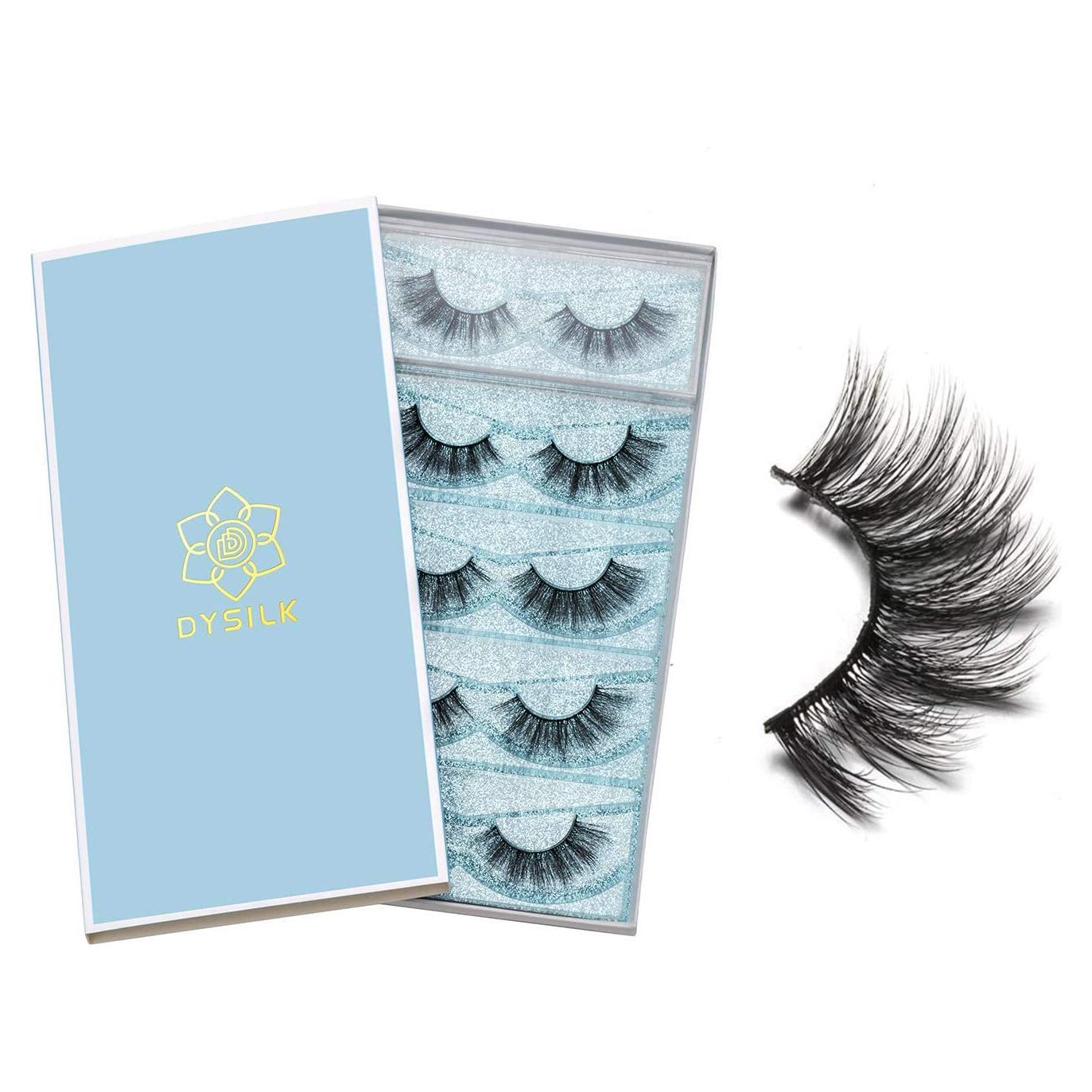 Pestañas Postizas DYSILK 5 Paquetes 6D Visón Esponjosas