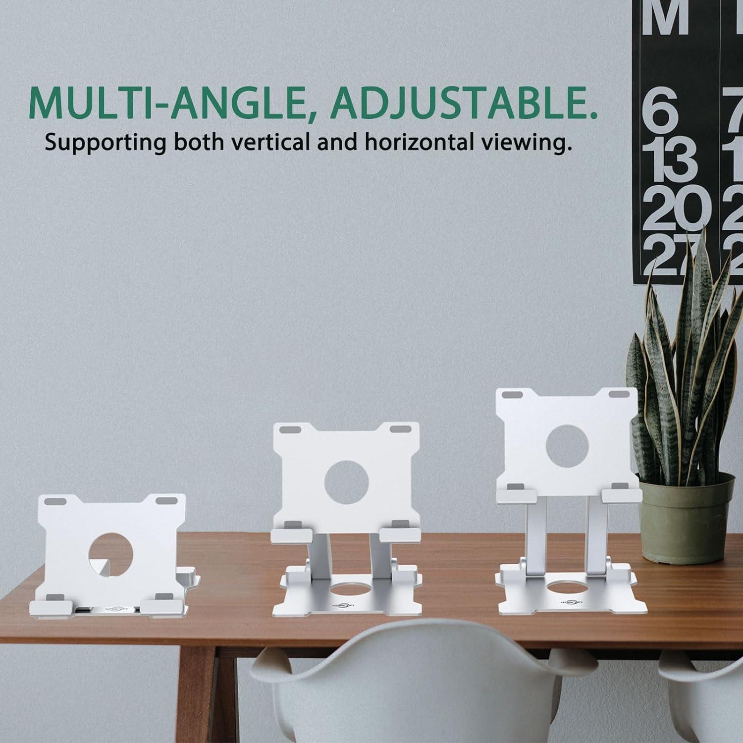 Soporte de Tableta KABCON Ajustable y Plegable Aluminio Plata