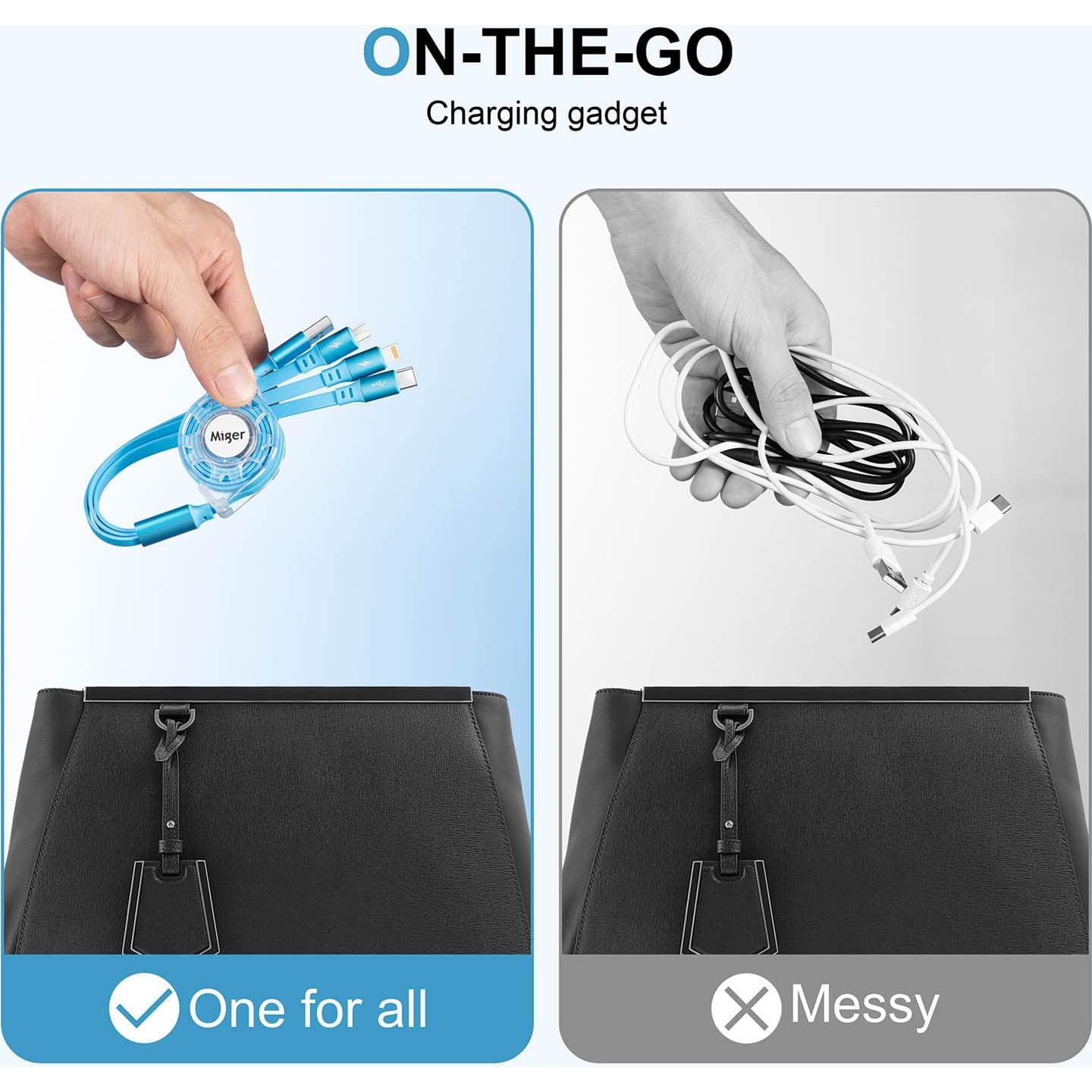 Cable de Carga Rápida Multi USB 3 en 1 Miger 1.2m 2Pack