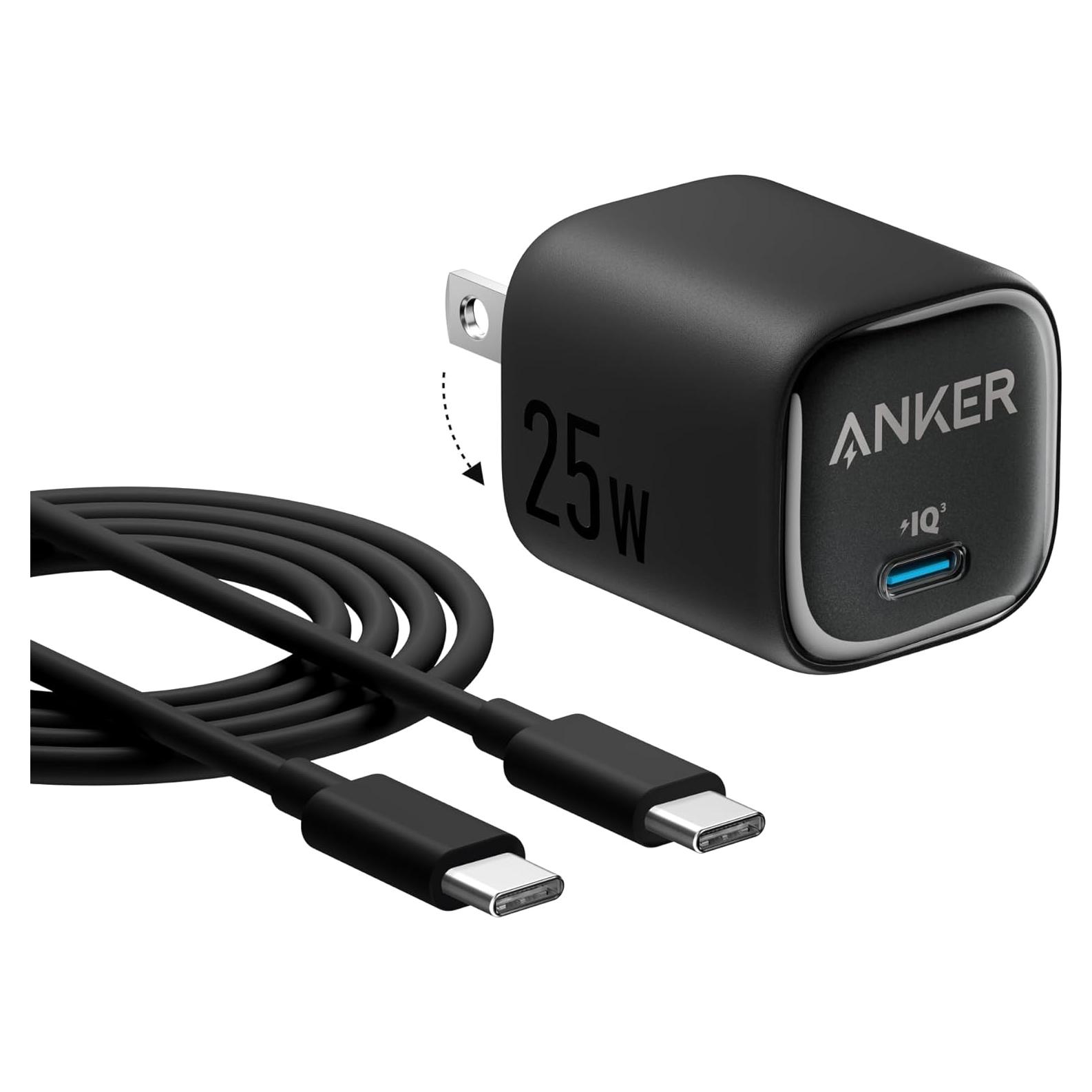 Cargador Anker 25W USB C Compacto Plegable para Samsung y Apple