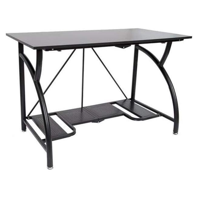 Escritorio Plegable Origami Grande Negro con Estante Inferior