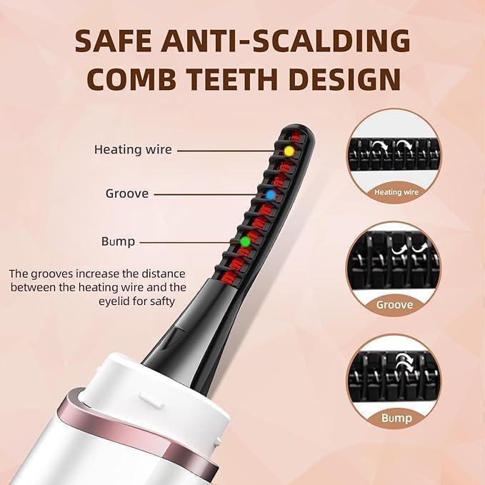 Rizador de Pestañas Eléctrico DUHPLL Mini Recargable LED