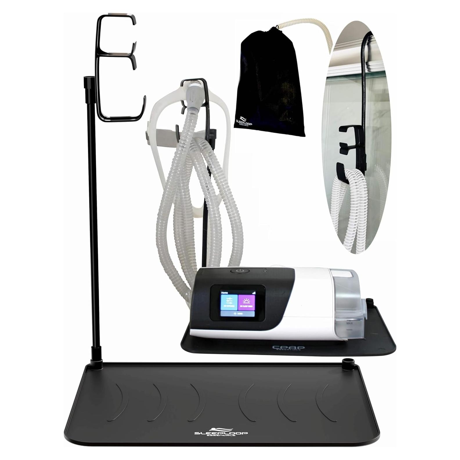 Soporte para Manguera CPAP Esenciales - Alfombra Organizador Negro