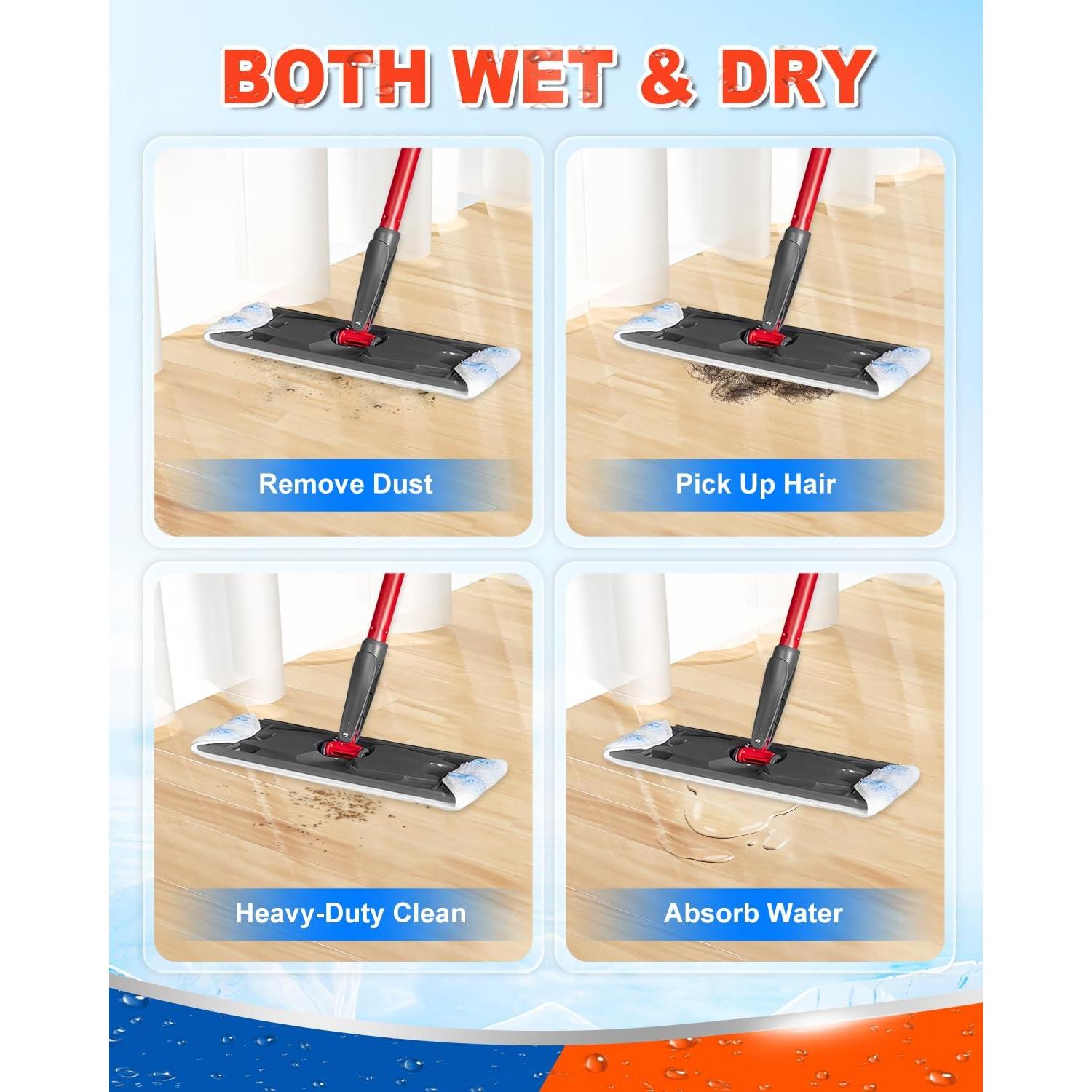 Paquete de 10 almohadillas de microfibra DR DAPPER para trapeador H2prO