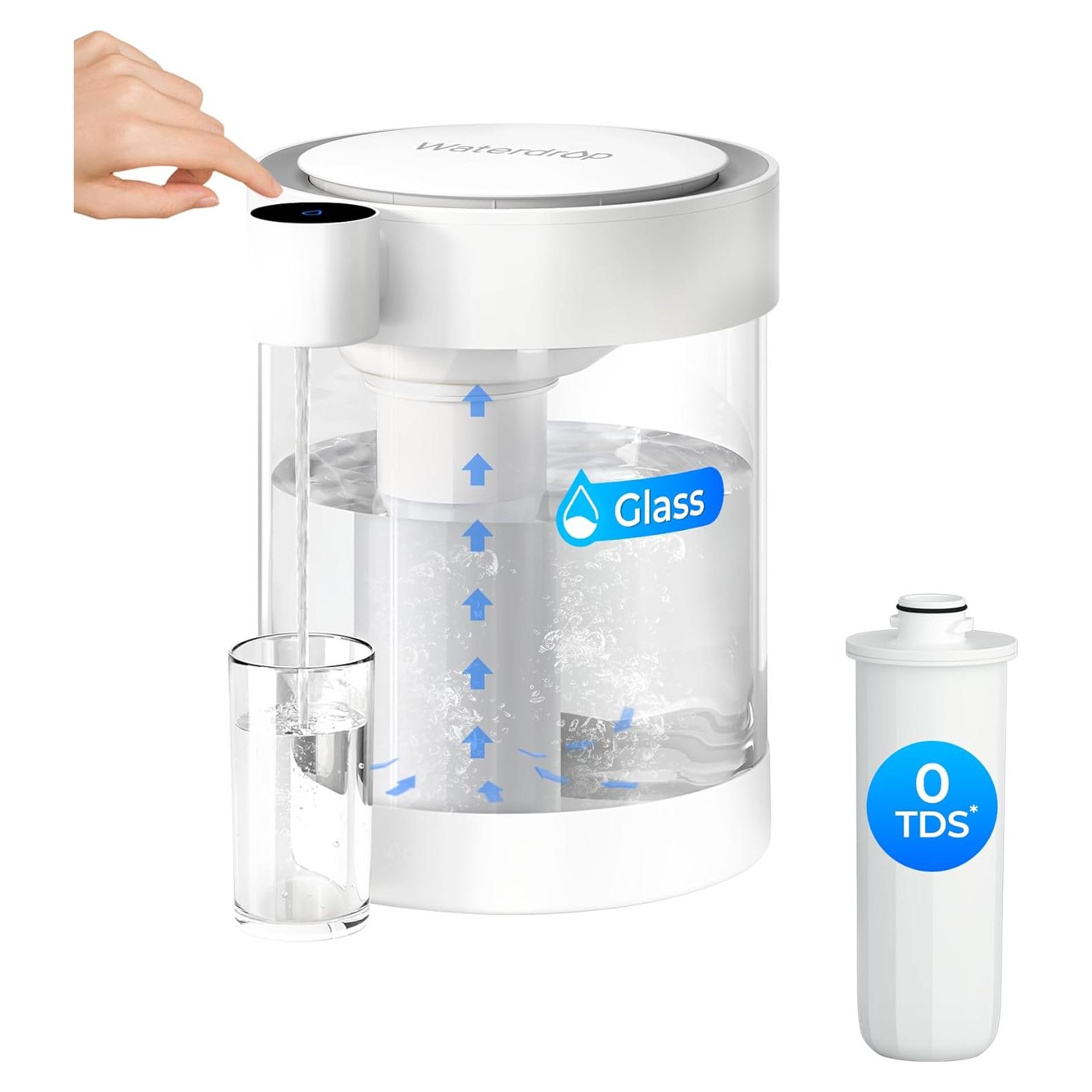 Dispensador de Agua Eléctrico Waterdrop 0 TDS 22 Tazas Vidrio
