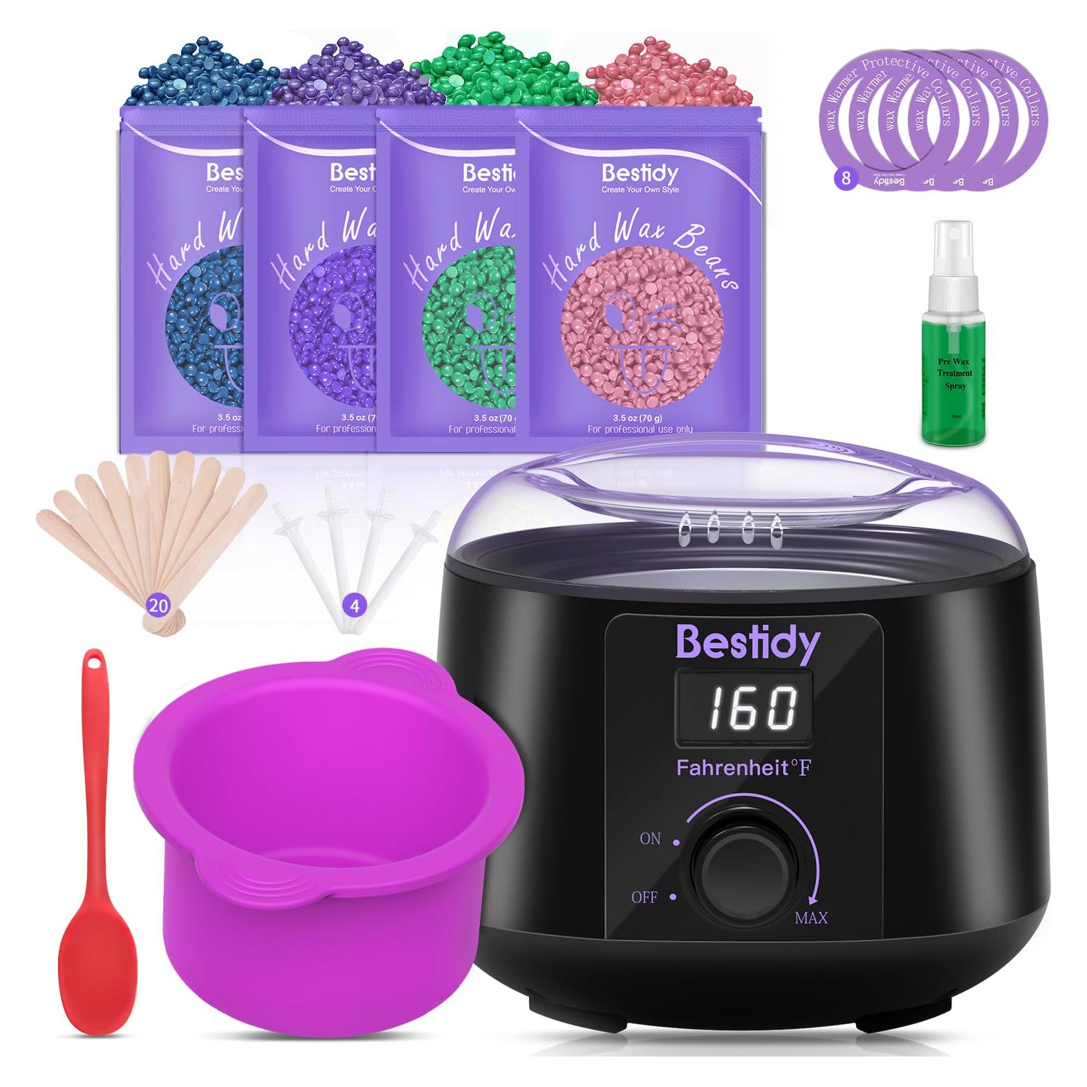 Kit de Cera Calentador Digital Bestidy 1.56kg para Depilación