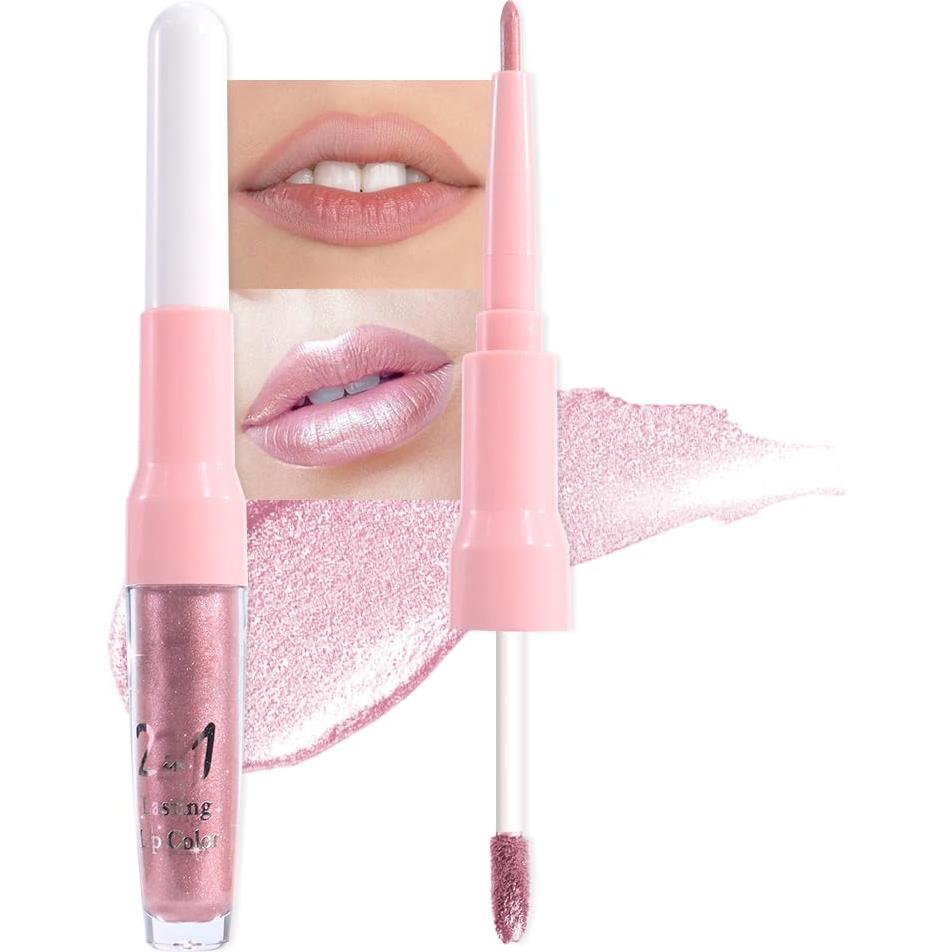 Set de Maquillaje Labial evpct 2 en 1 Rosa Claro y Violeta
