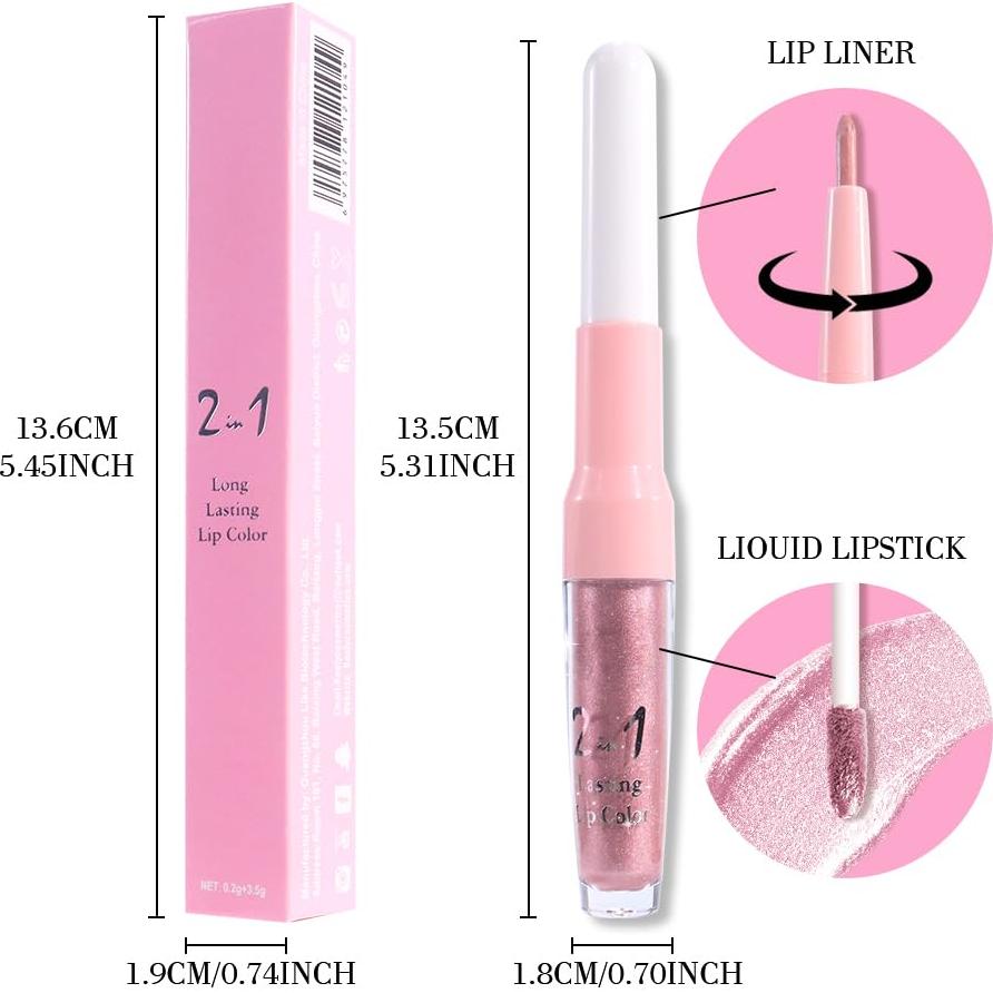 Set de Maquillaje Labial evpct 2 en 1 Rosa Claro y Violeta