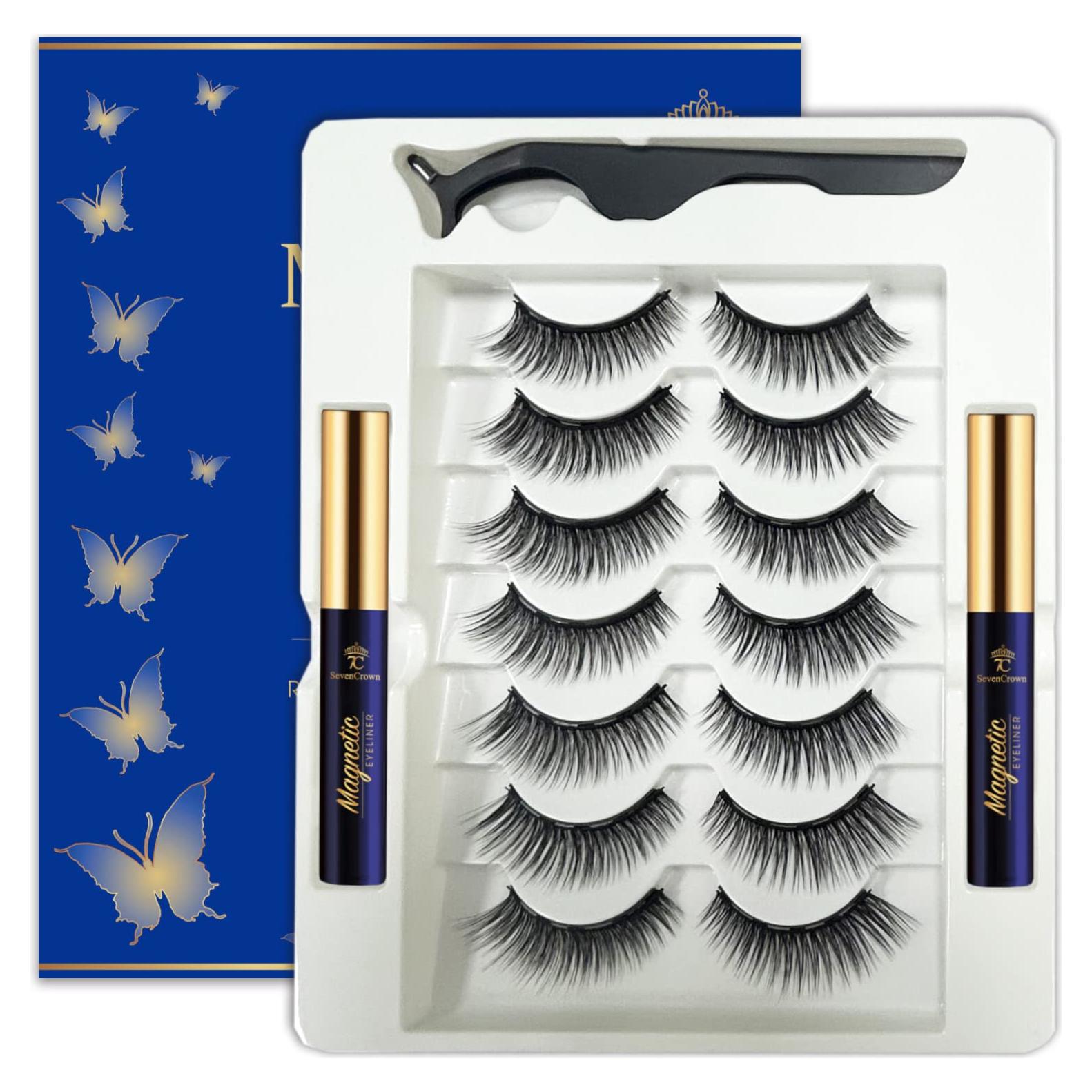 Kit de Pestañas Magnéticas 7C SevenCrown - 7 Pares 3D Reutilizables