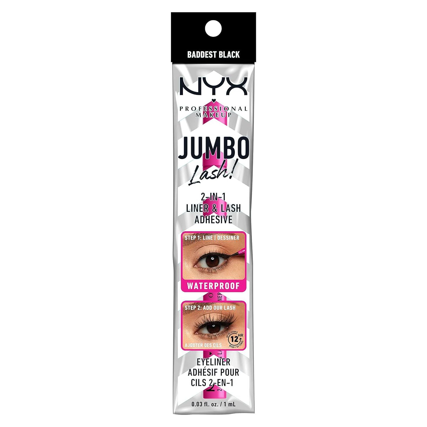 Delineador y Adhesivo para Pestañas NYX Jumbo Lash 2-en-1 - Negro