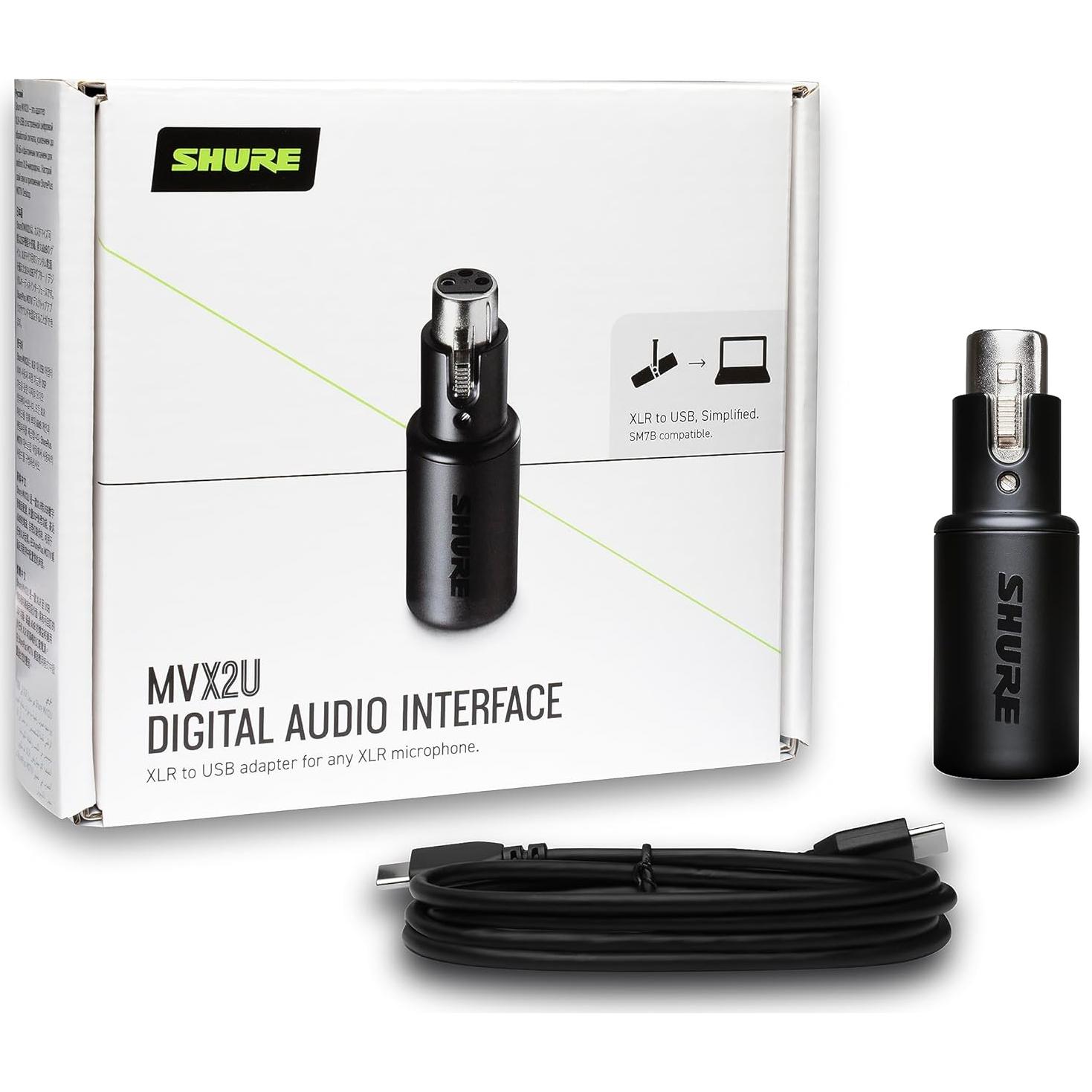 Interfaz Digital Shure MVX2U XLR a USB con Monitoreo