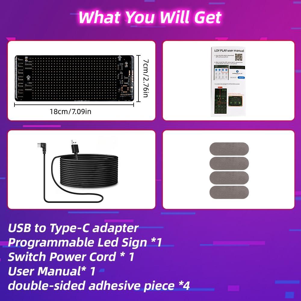 Gelrova Mini LED Mood Screen 17.78cm x 7.62cm Programable