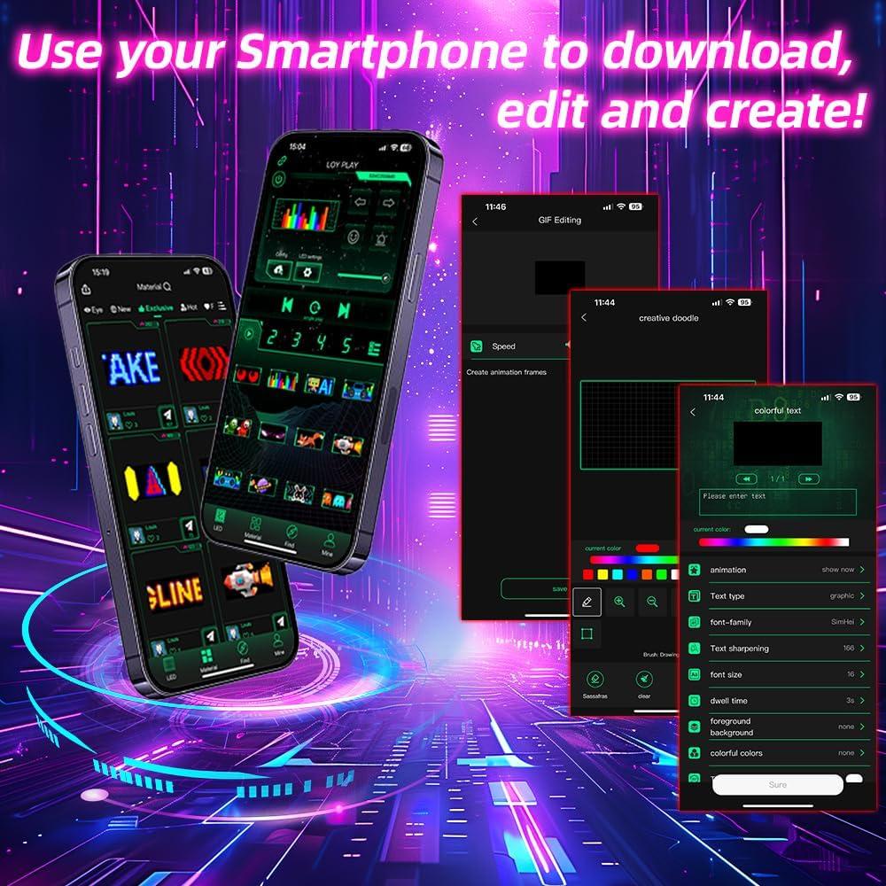 Gelrova Mini LED Mood Screen 17.78cm x 7.62cm Programable